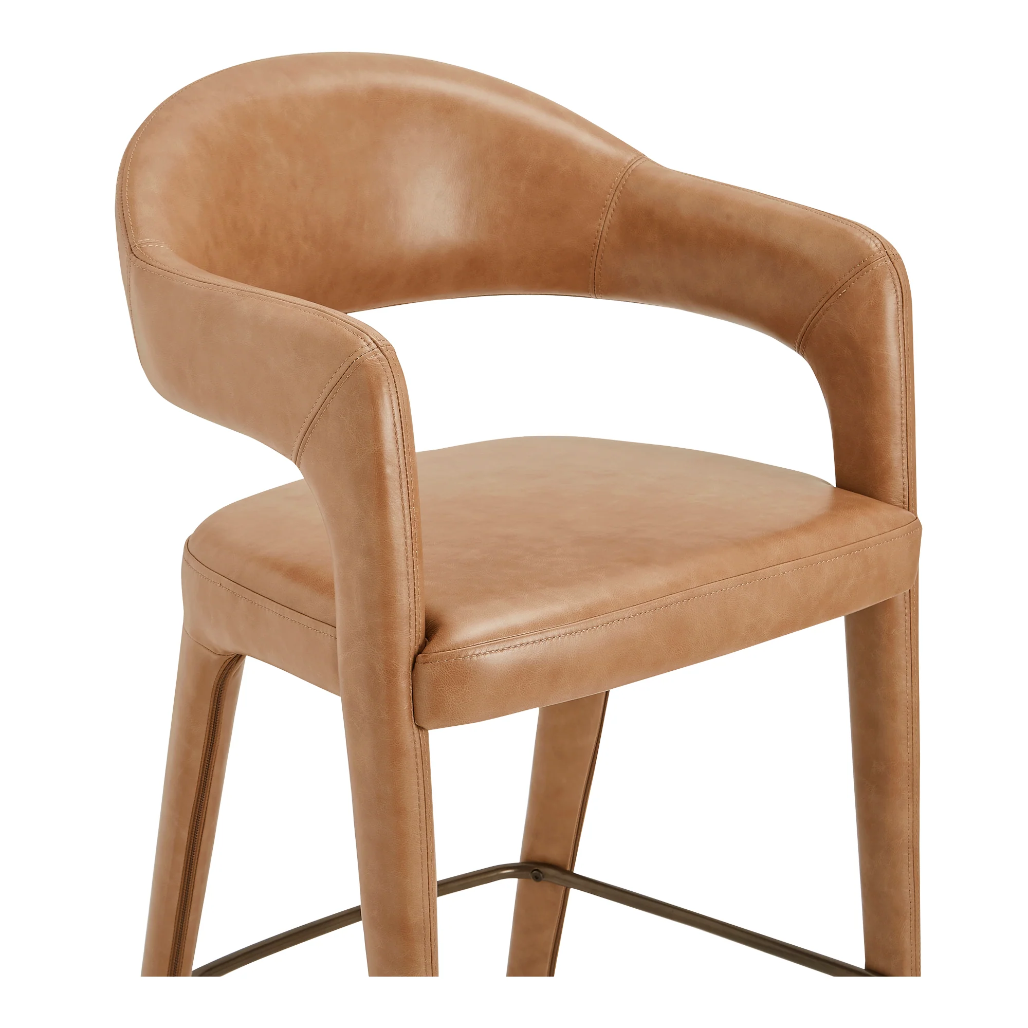 Martens Counter Stool Brown Leather - Set of 2 - Image 6