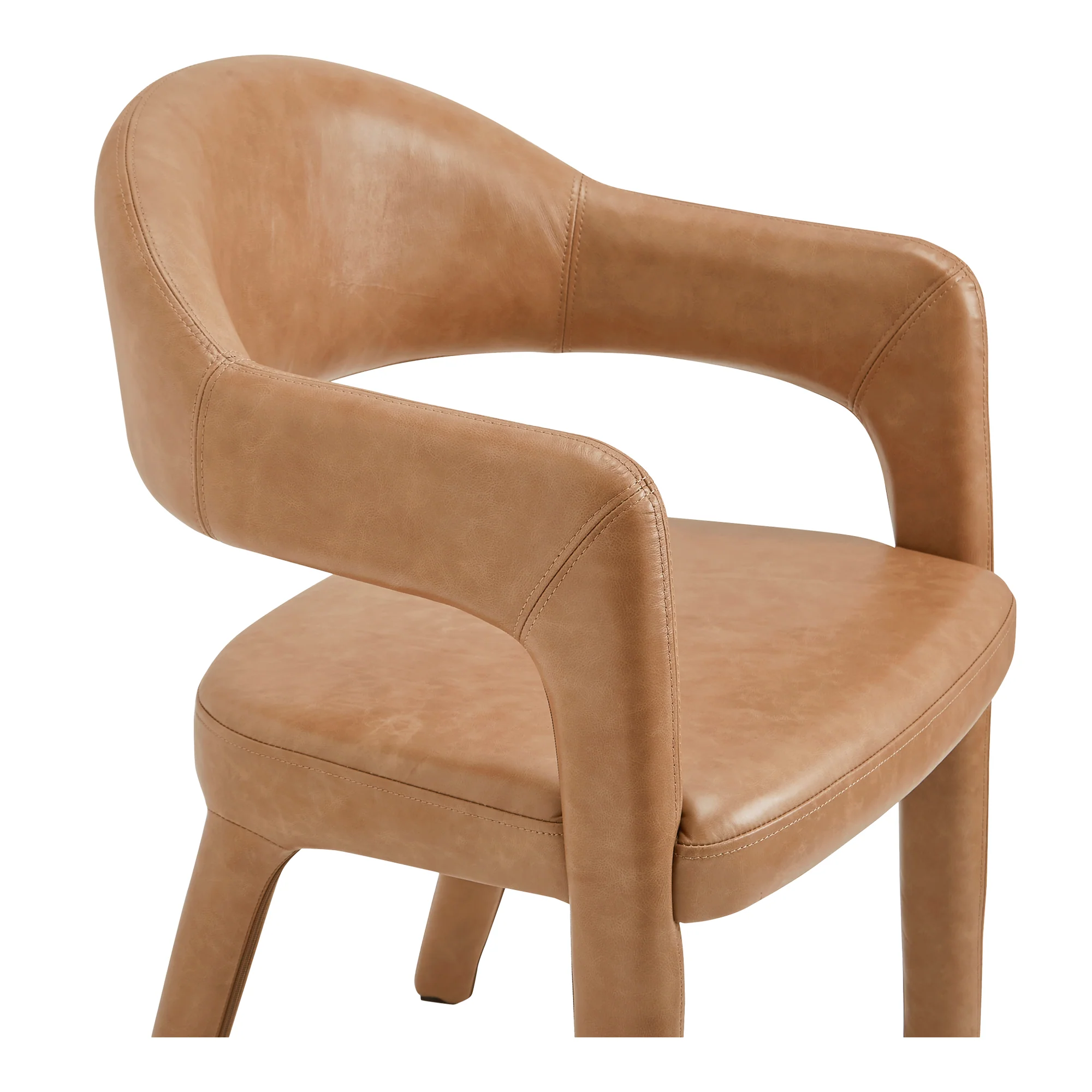 Martens Dining Chair Brown Leather - Set of 2 - Image 6
