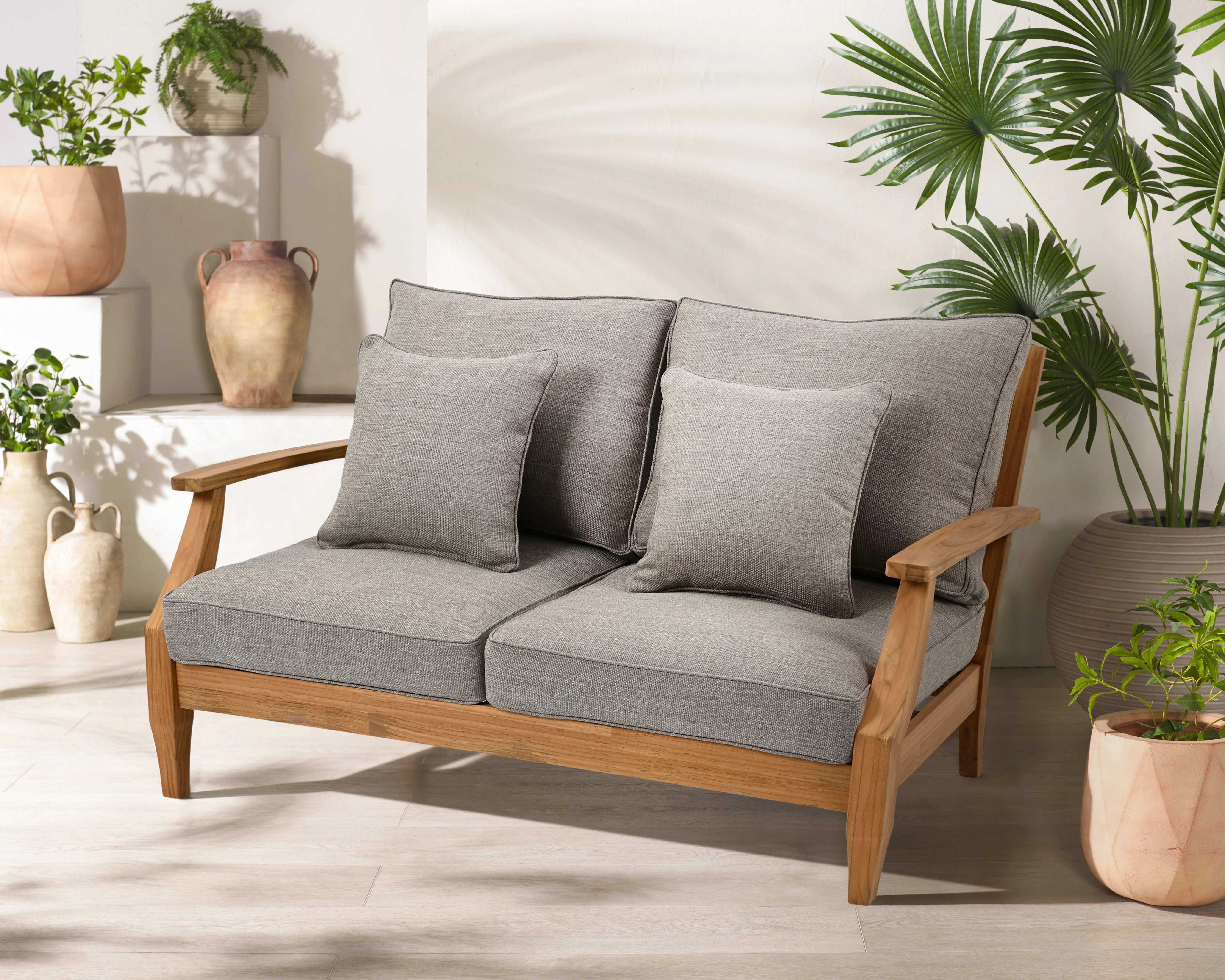 Martinique Teakwood Patio Loveseat - Image 24