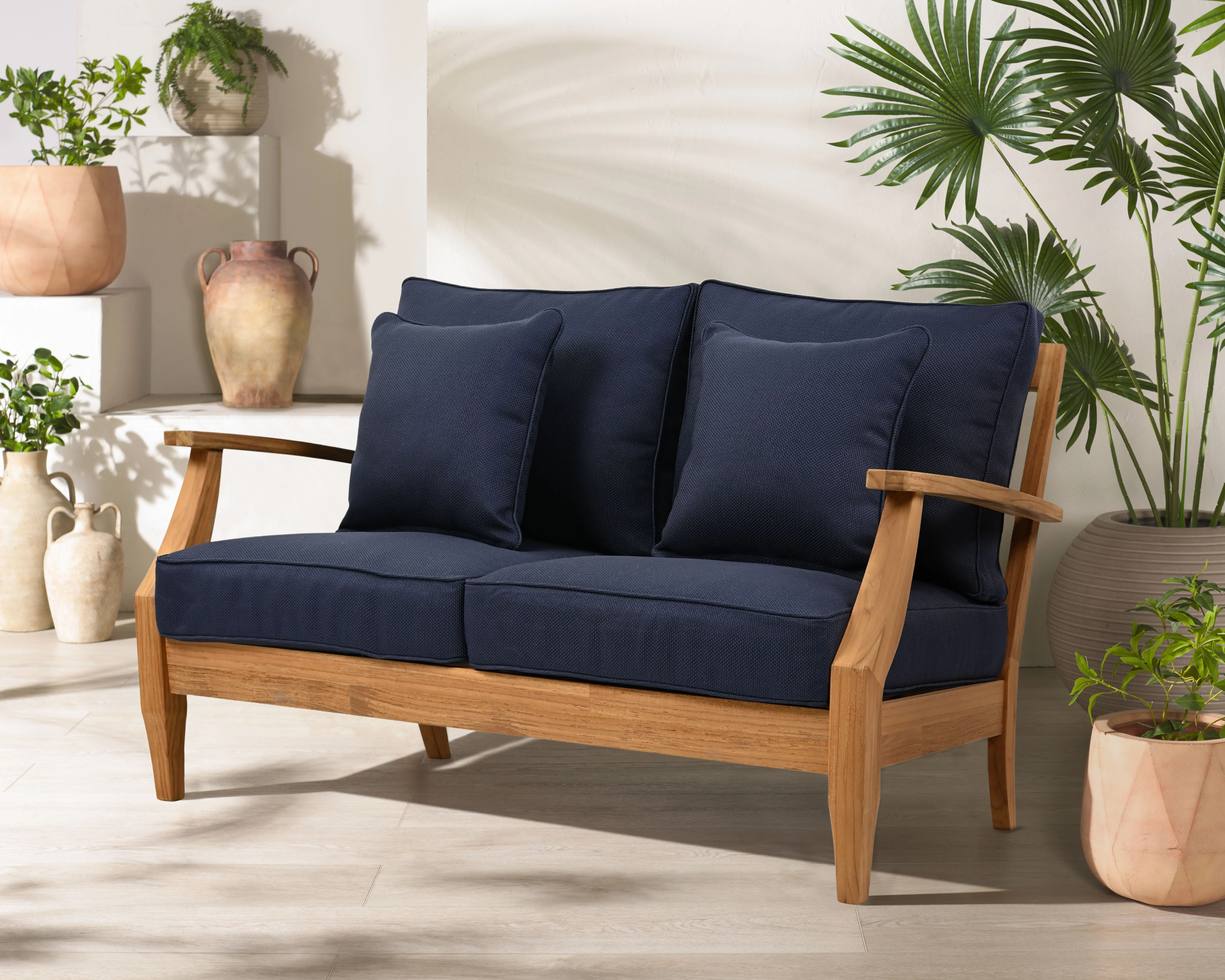 Martinique Teakwood Patio Loveseat - Image 38