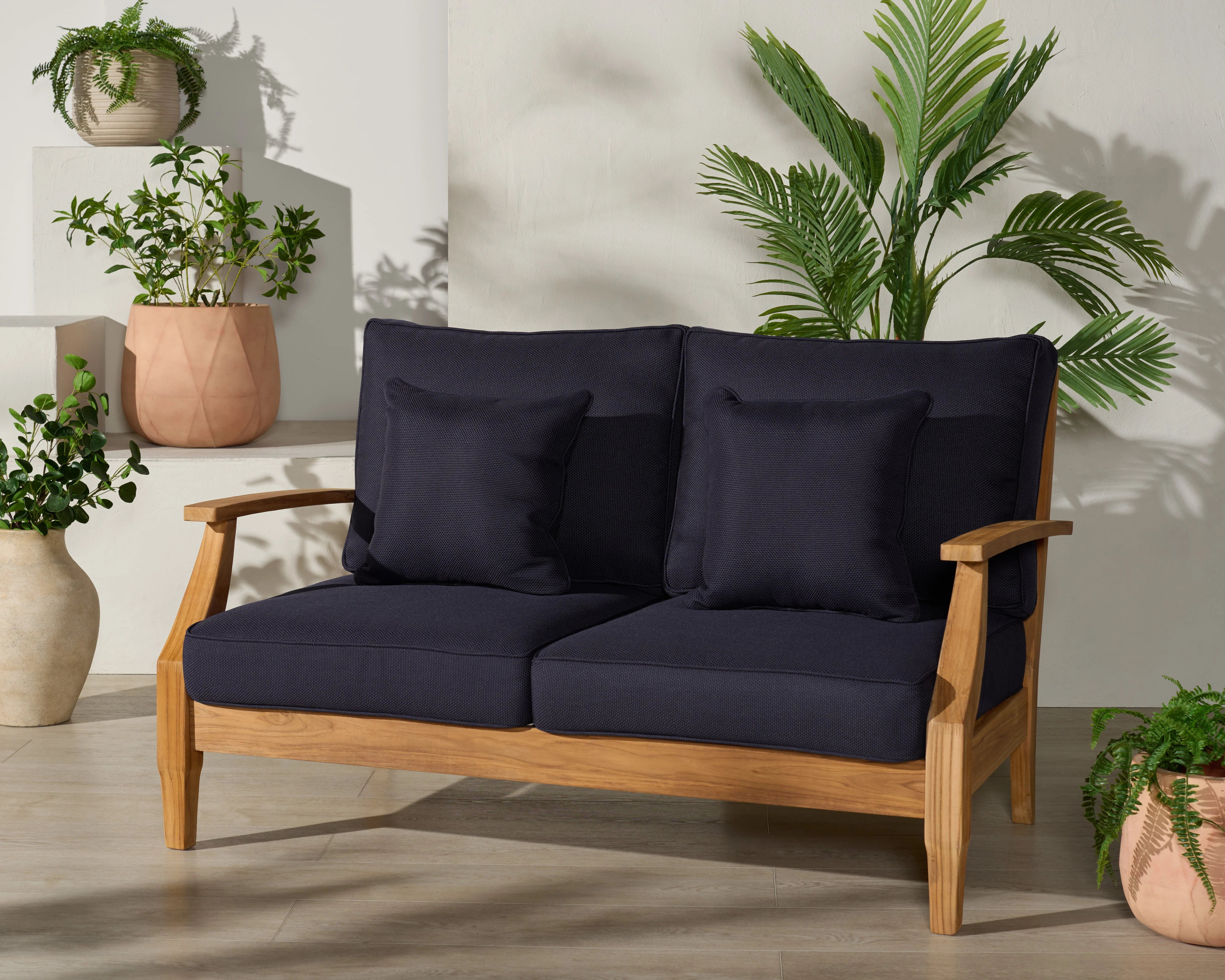 Martinique Teakwood Patio Loveseat - Image 46