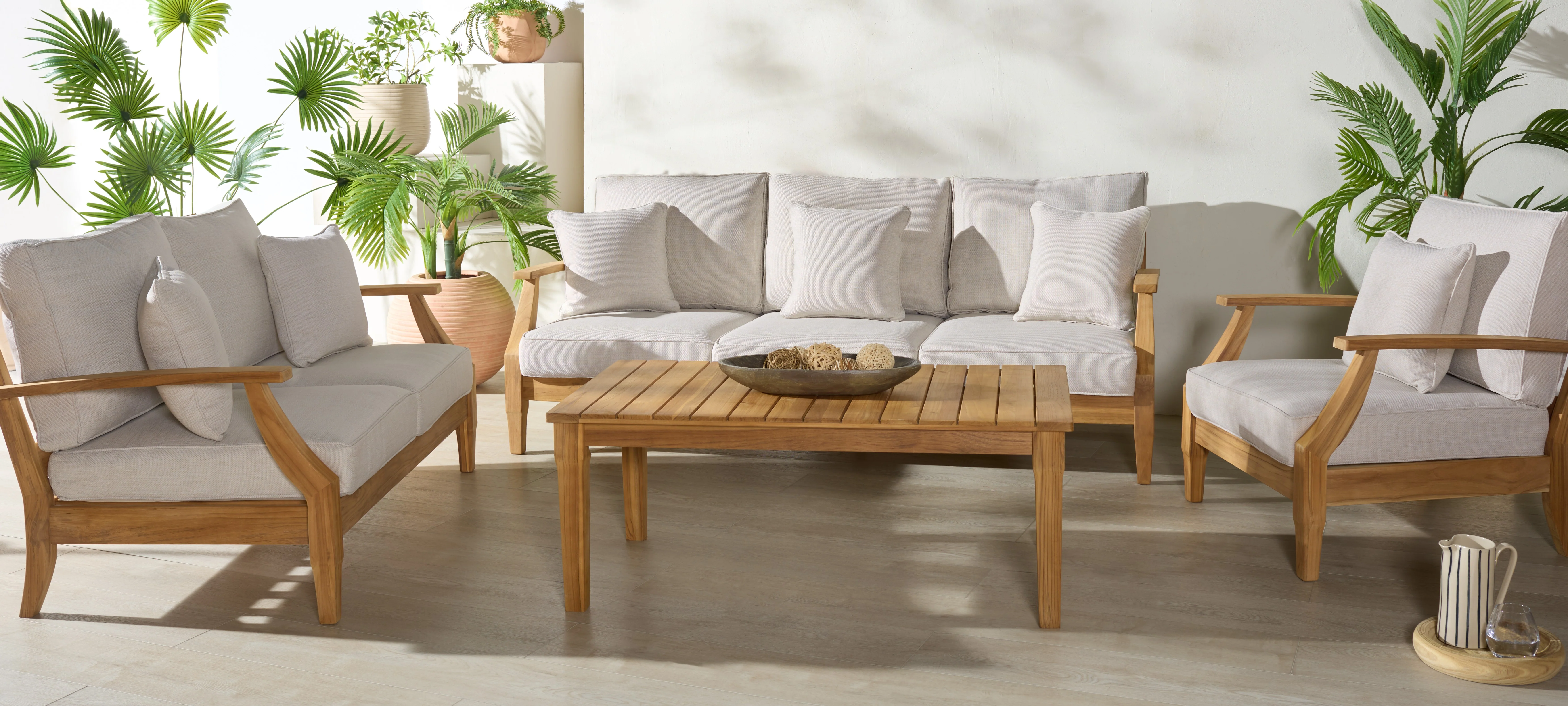 Martinique Teakwood Patio Loveseat - Image 52