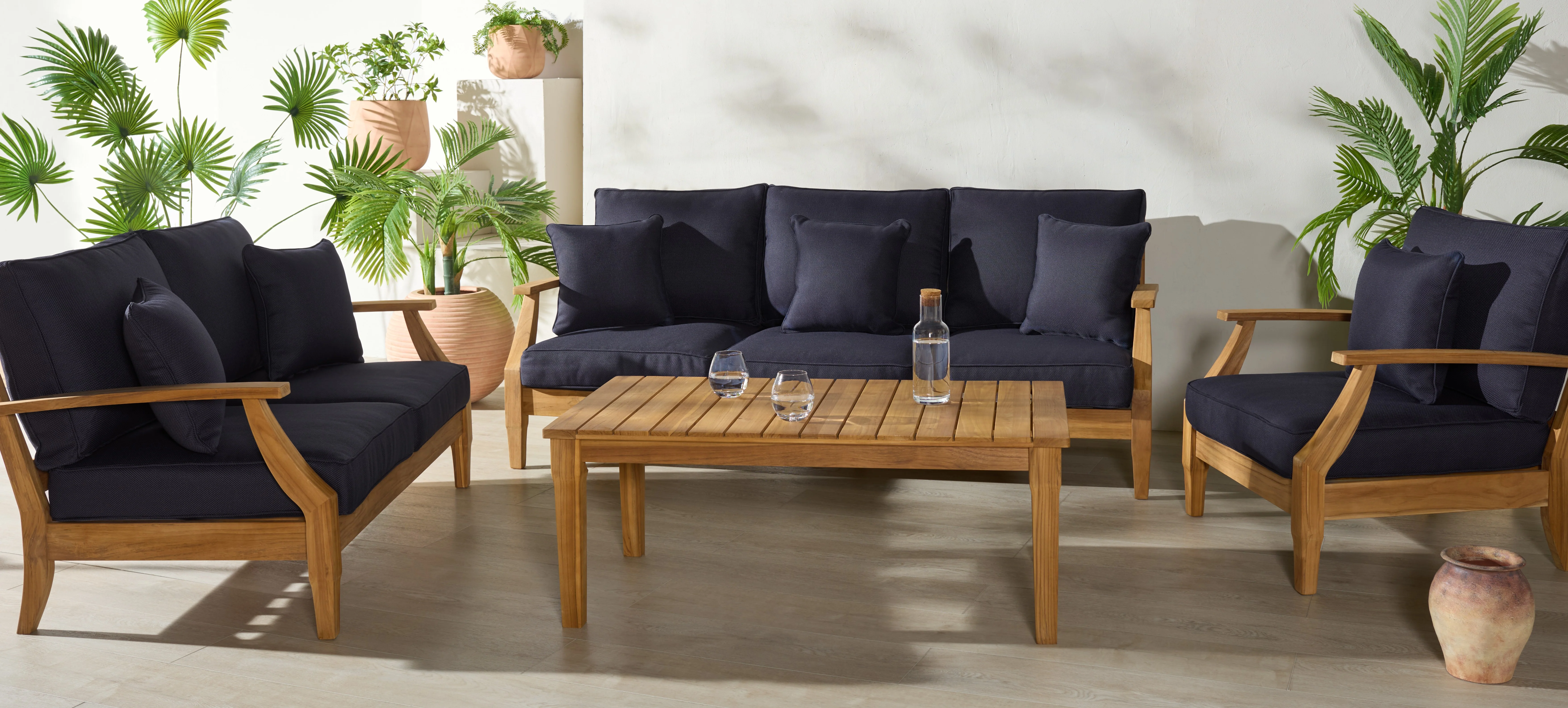 Martinique Teakwood Patio Loveseat - Image 58