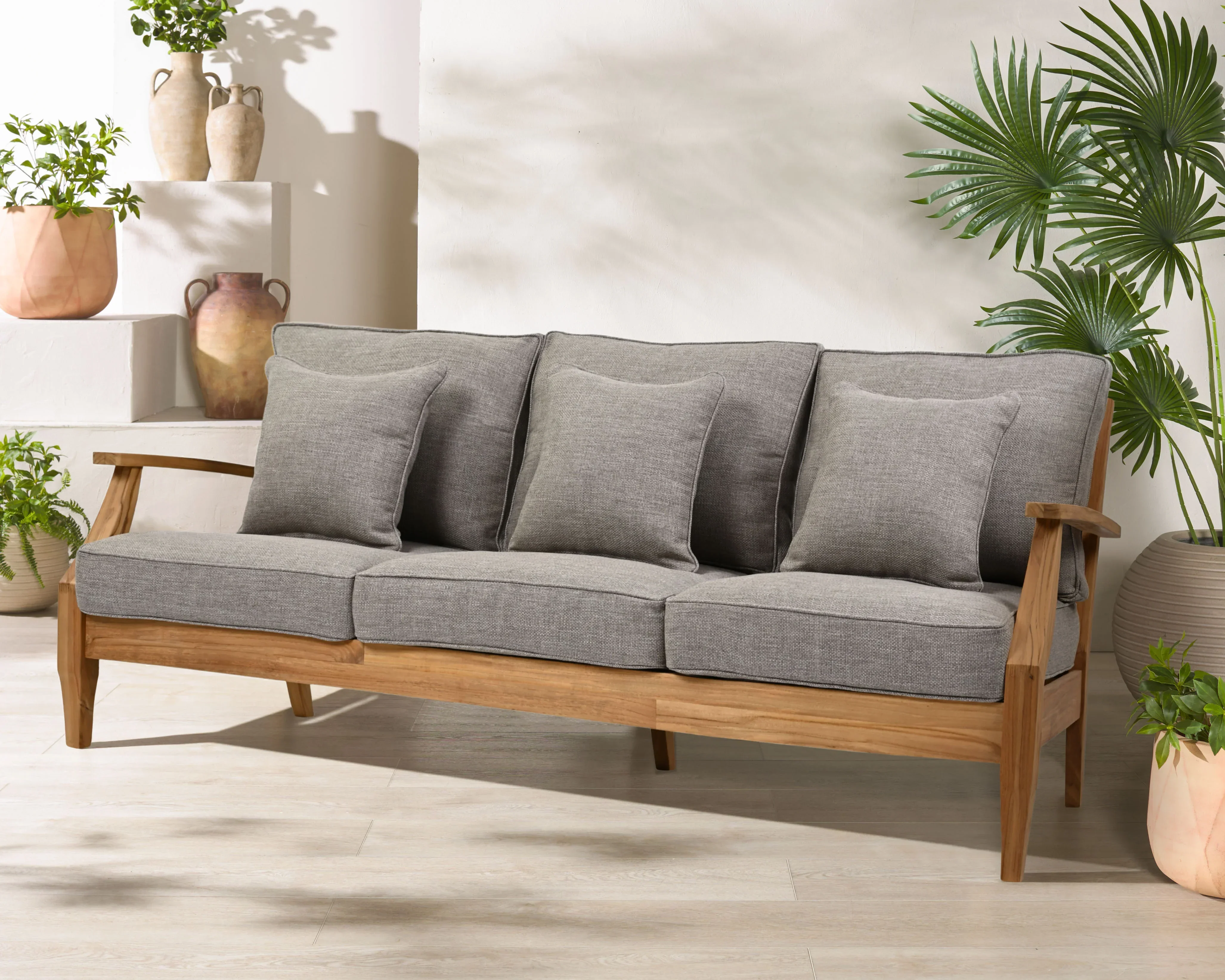 Martinique Teakwood Patio Sofa - Image 3