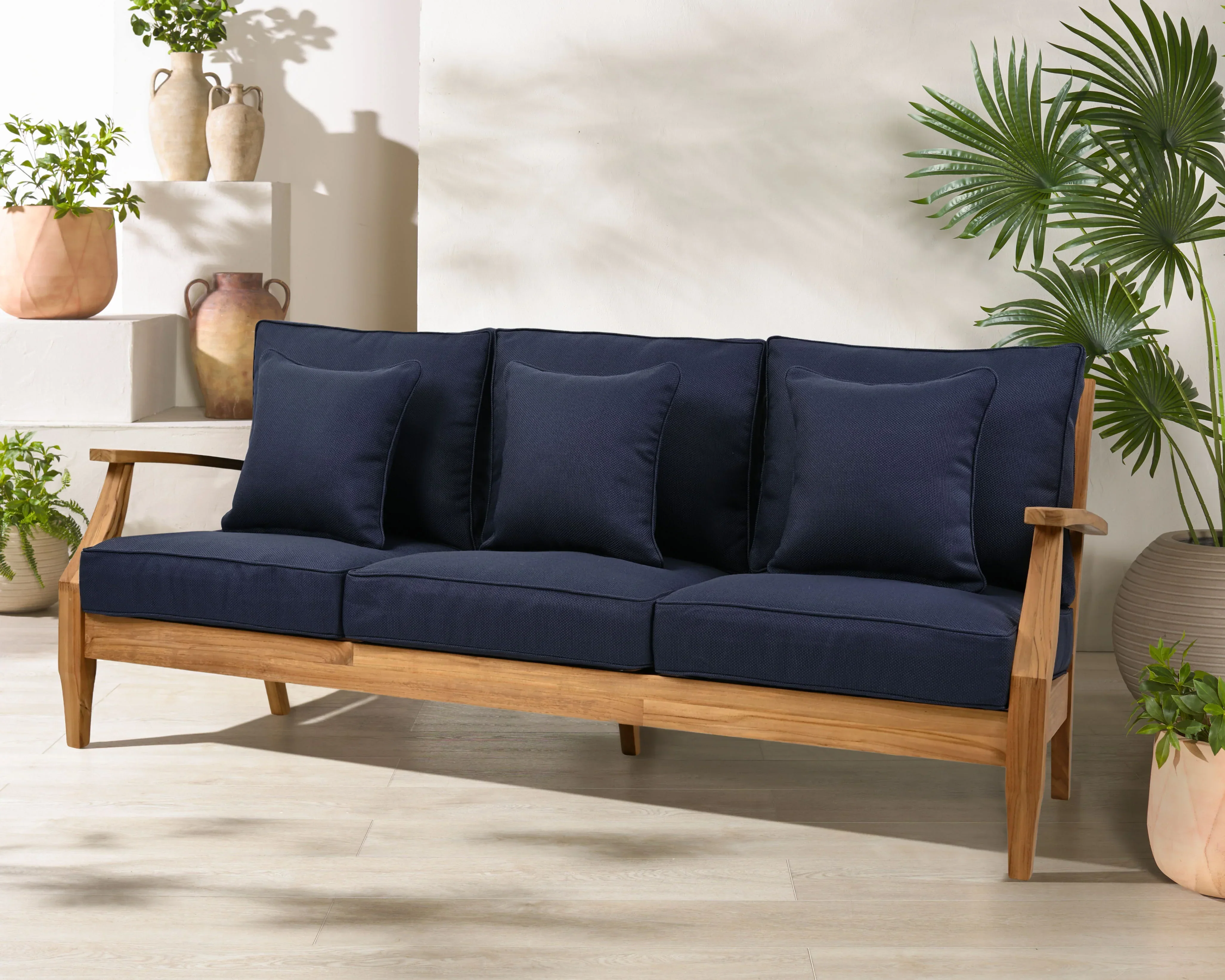 Martinique Teakwood Patio Sofa - Image 36