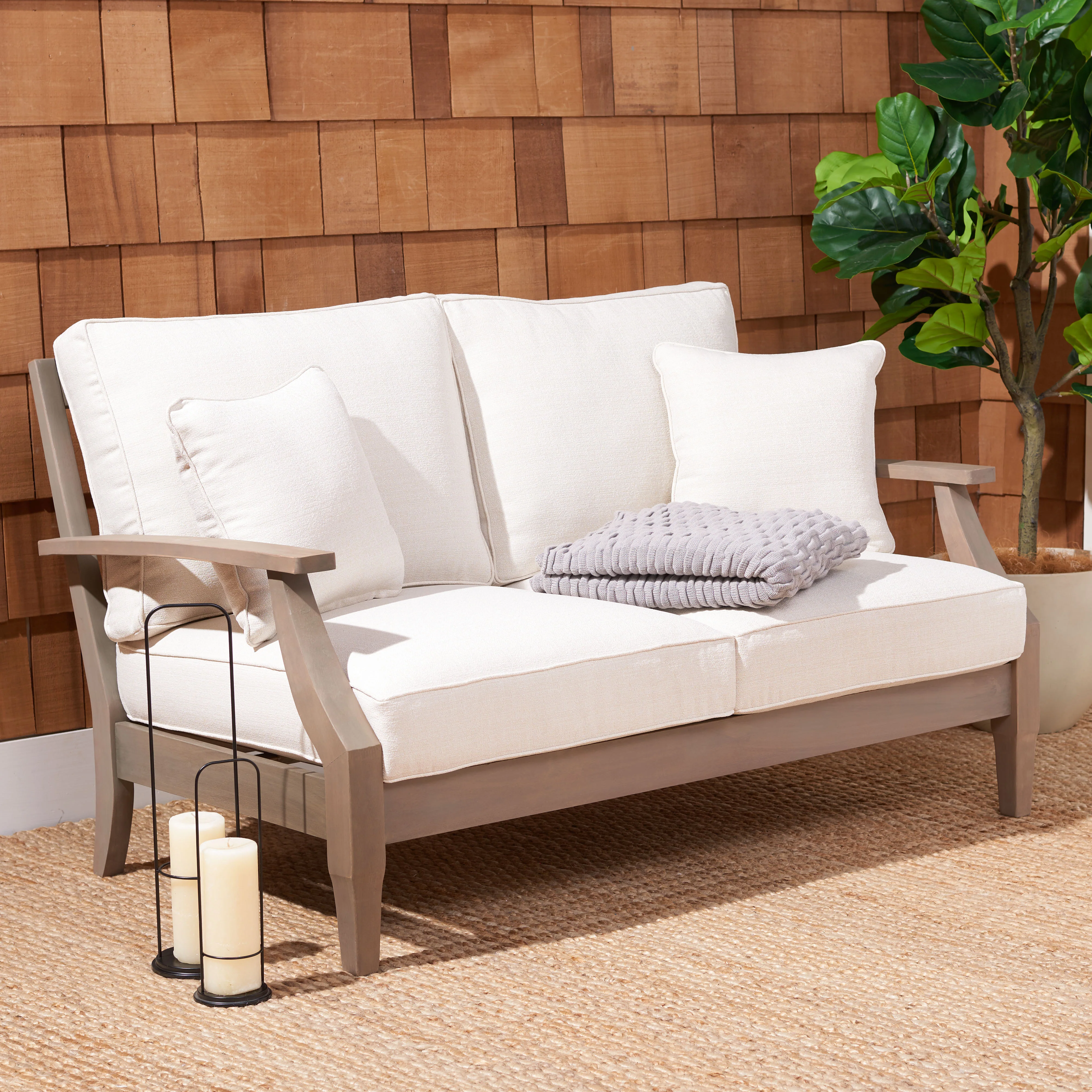 Martinique Wood Patio Loveseat - Image 10