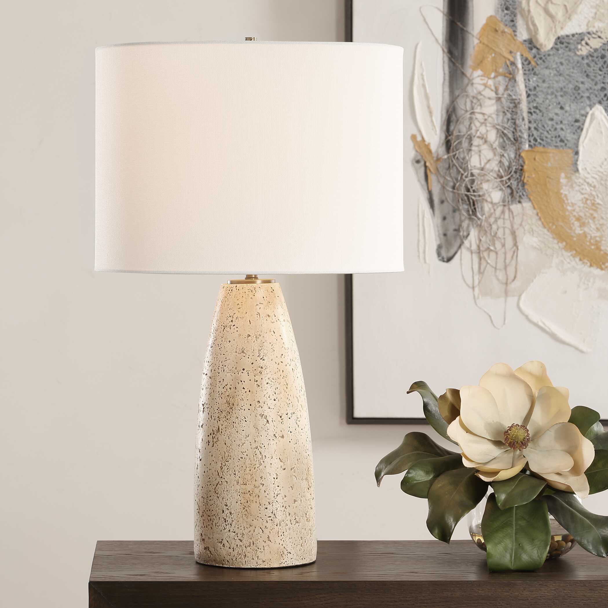 Maury Travertine Table Lamp - Image 2