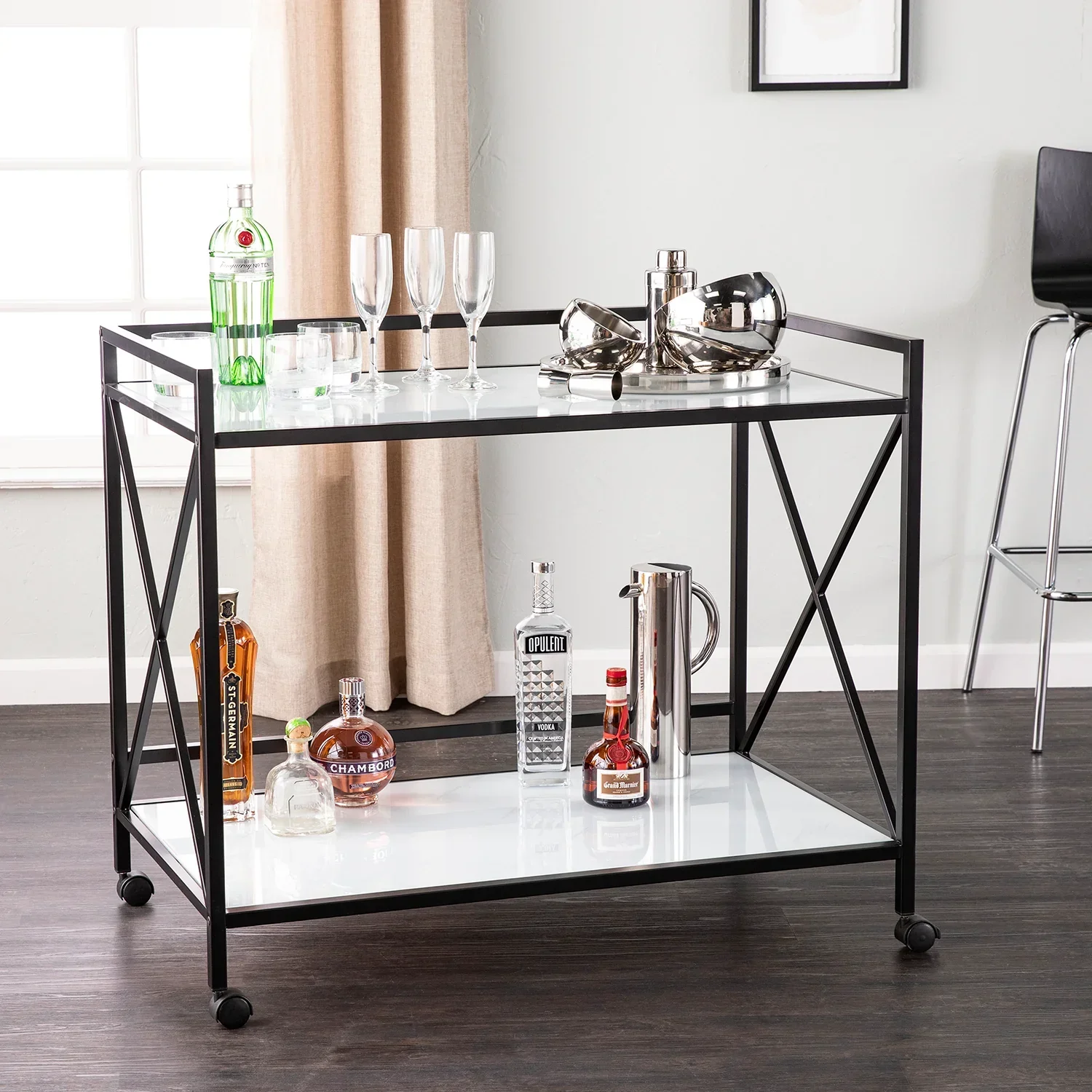 Maxton Bar Cart – Black and White - Image 2