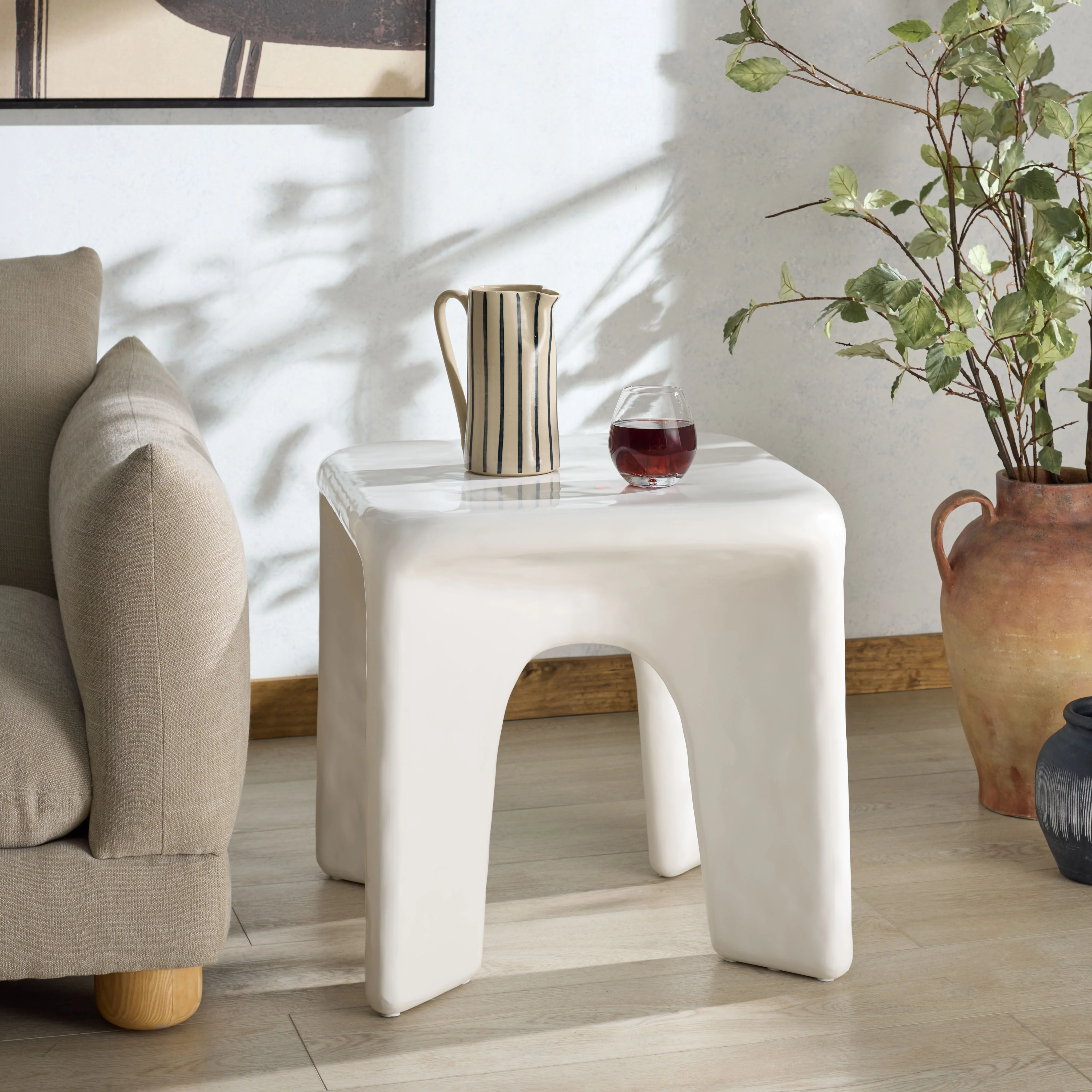 Mayalin Square High Gloss Finish Accent Table - Image 2