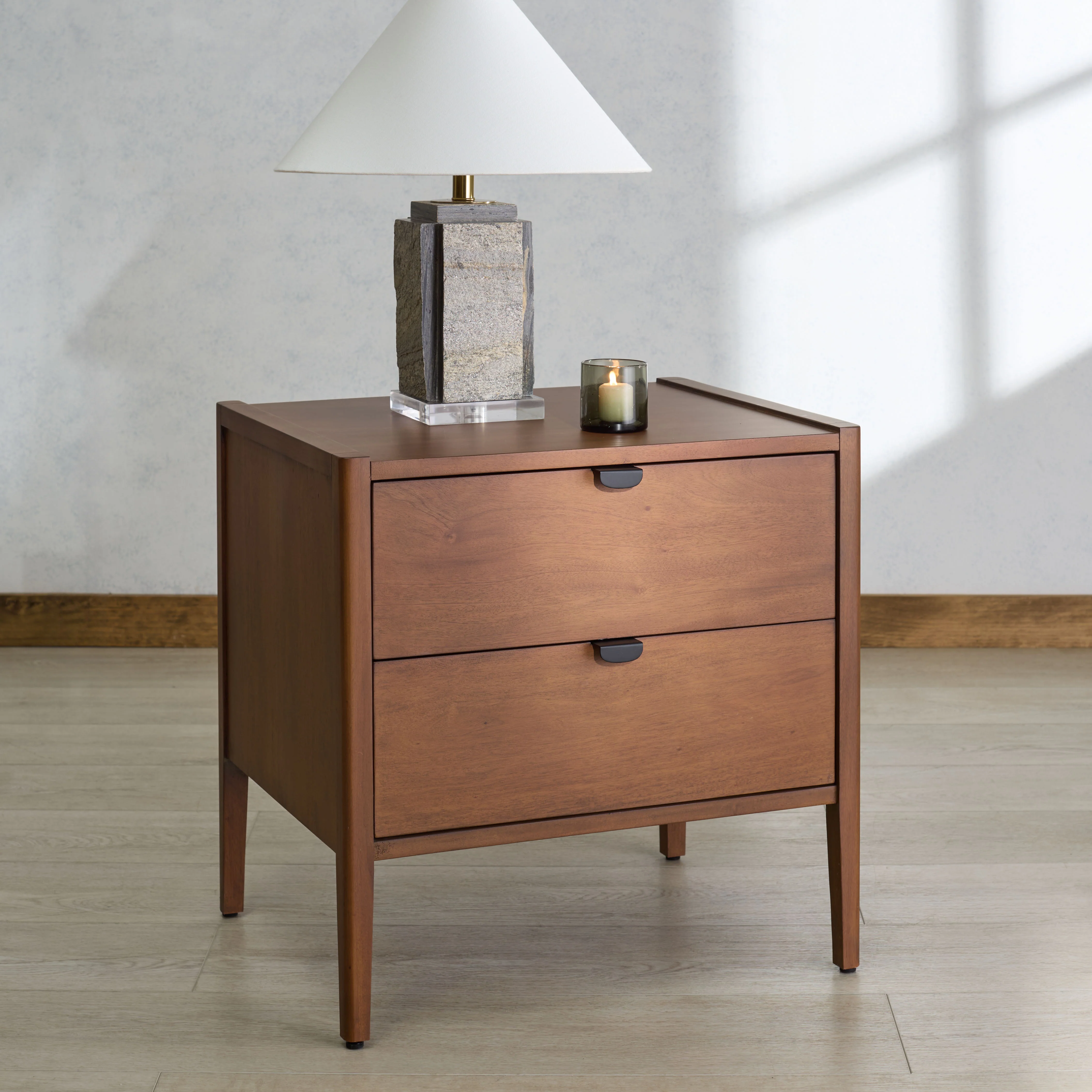 Mayalyn Wood 2 Draw Nightstand - Image 8