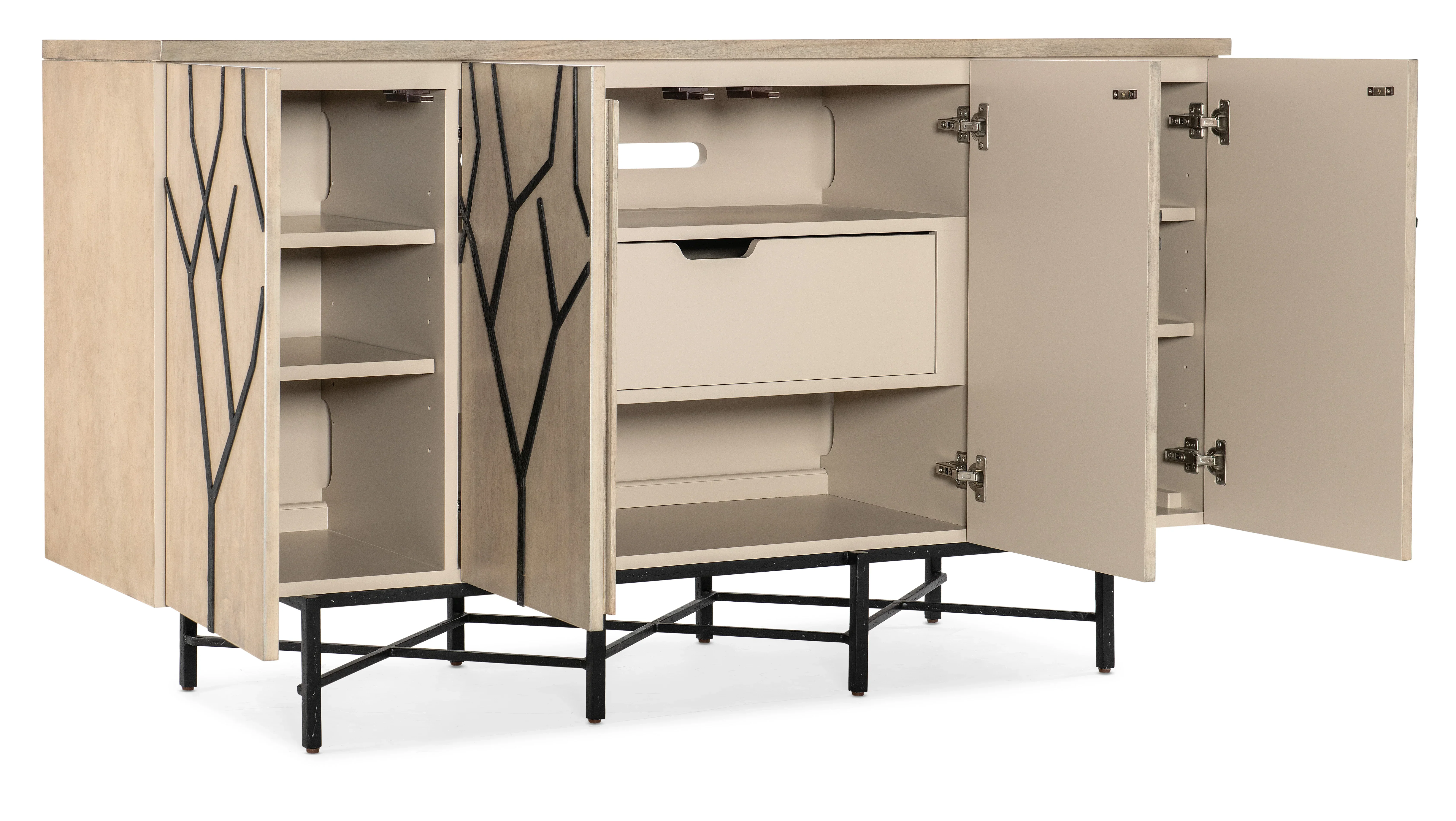 Melange Branched Four Door Entertainment Credenza - Image 2
