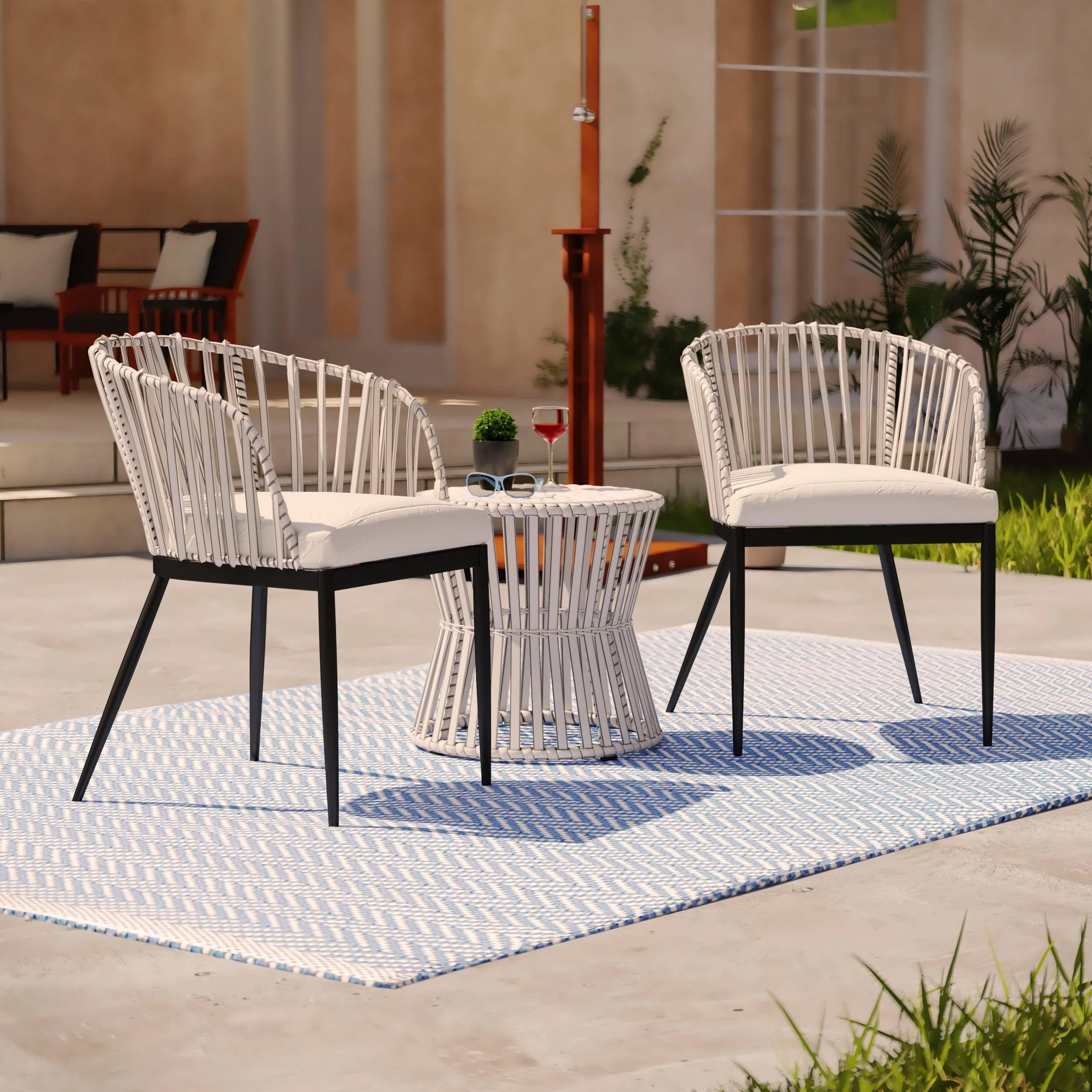 Melilani Outdoor Chairs w/ Cushions – 2pc Set - Image 2
