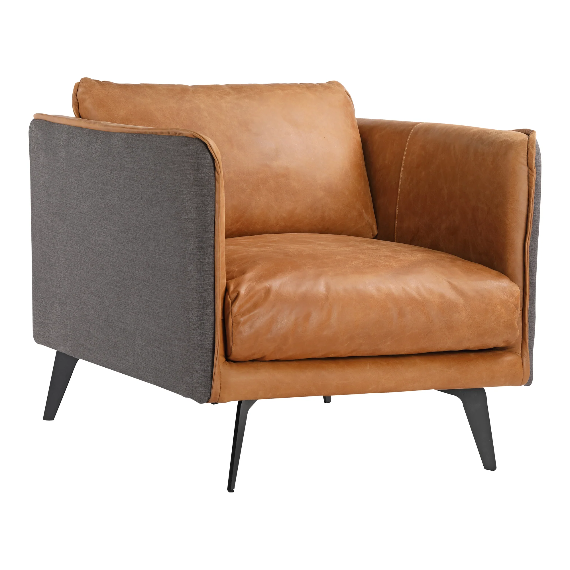 Messina Leather Arm Chair Cigare Tan Leather - Image 3