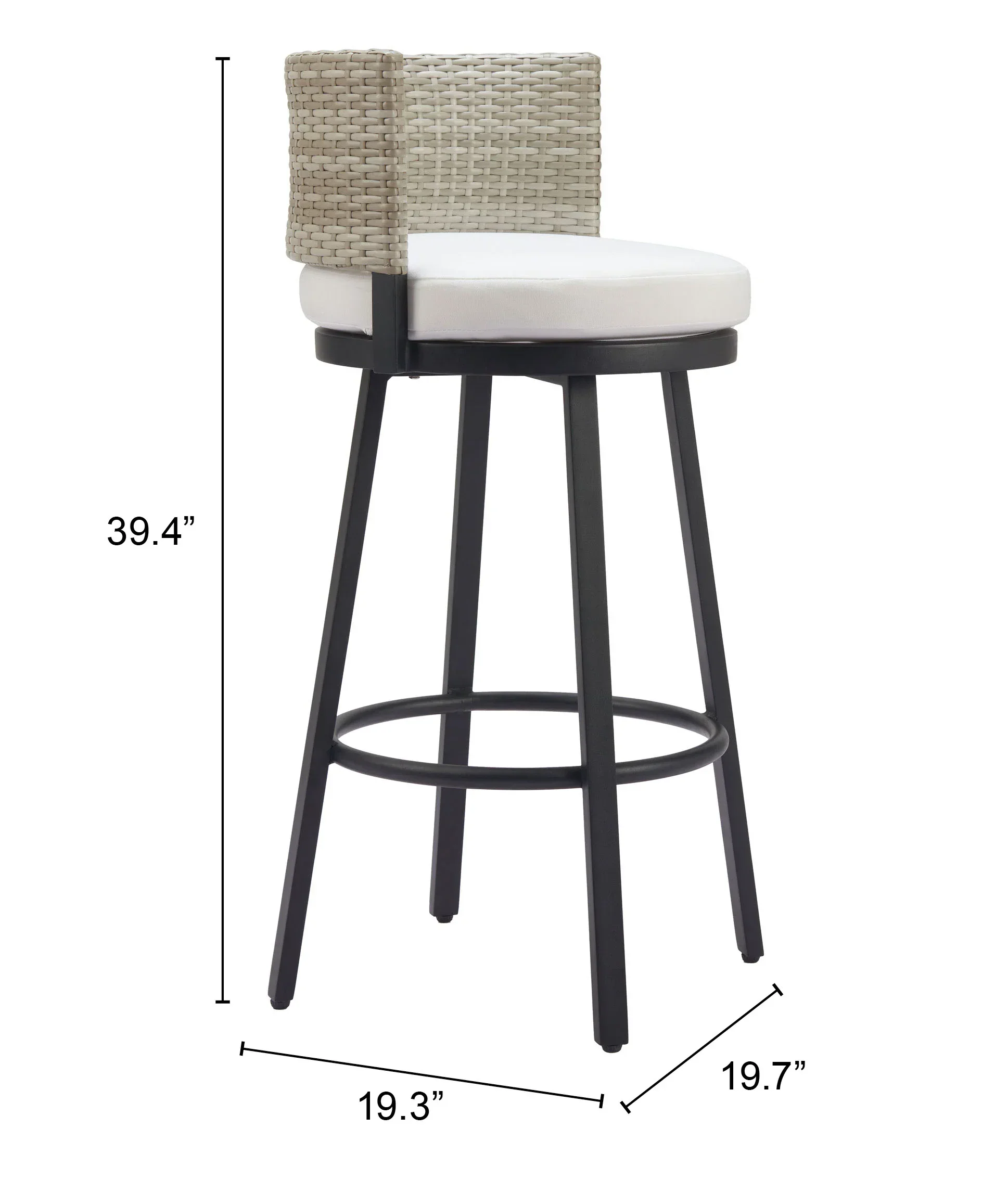 Midnight Wave Barstool White - Image 7