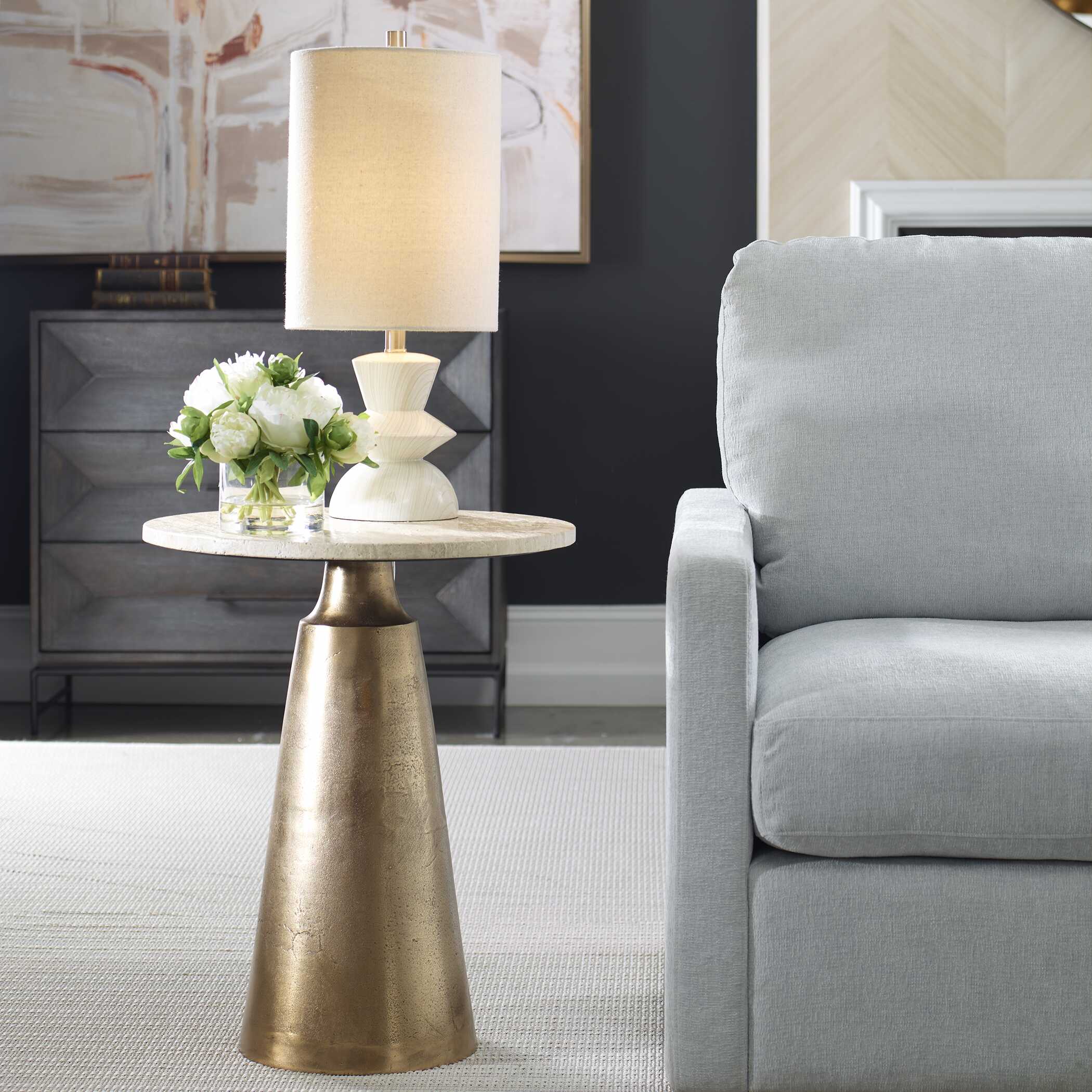 Midsummer Antique Brass Accent Table - Image 2
