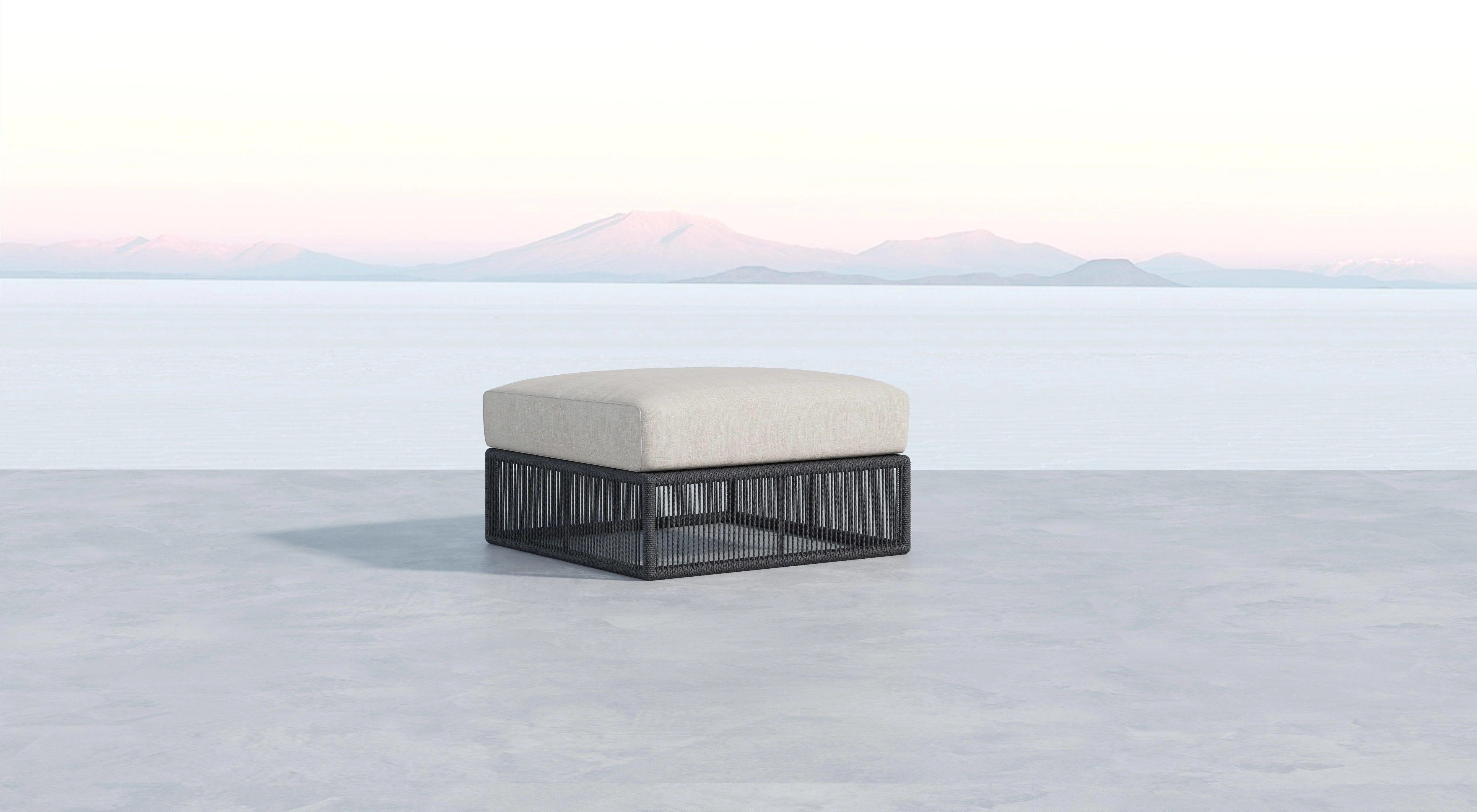 Milano Ottoman in Echo Ash w/ Self Welt - Image 2