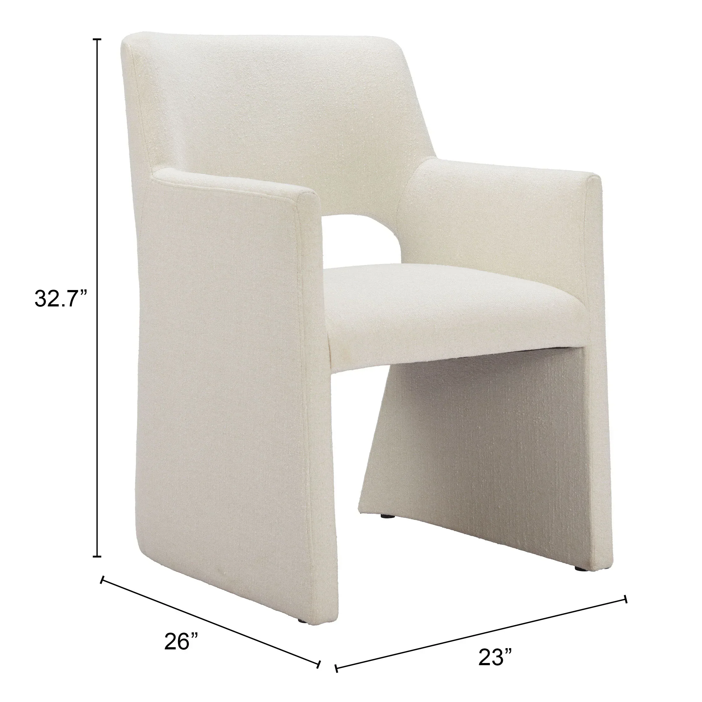 Minet Dining Chair Linen White - Set of 2 - Image 7