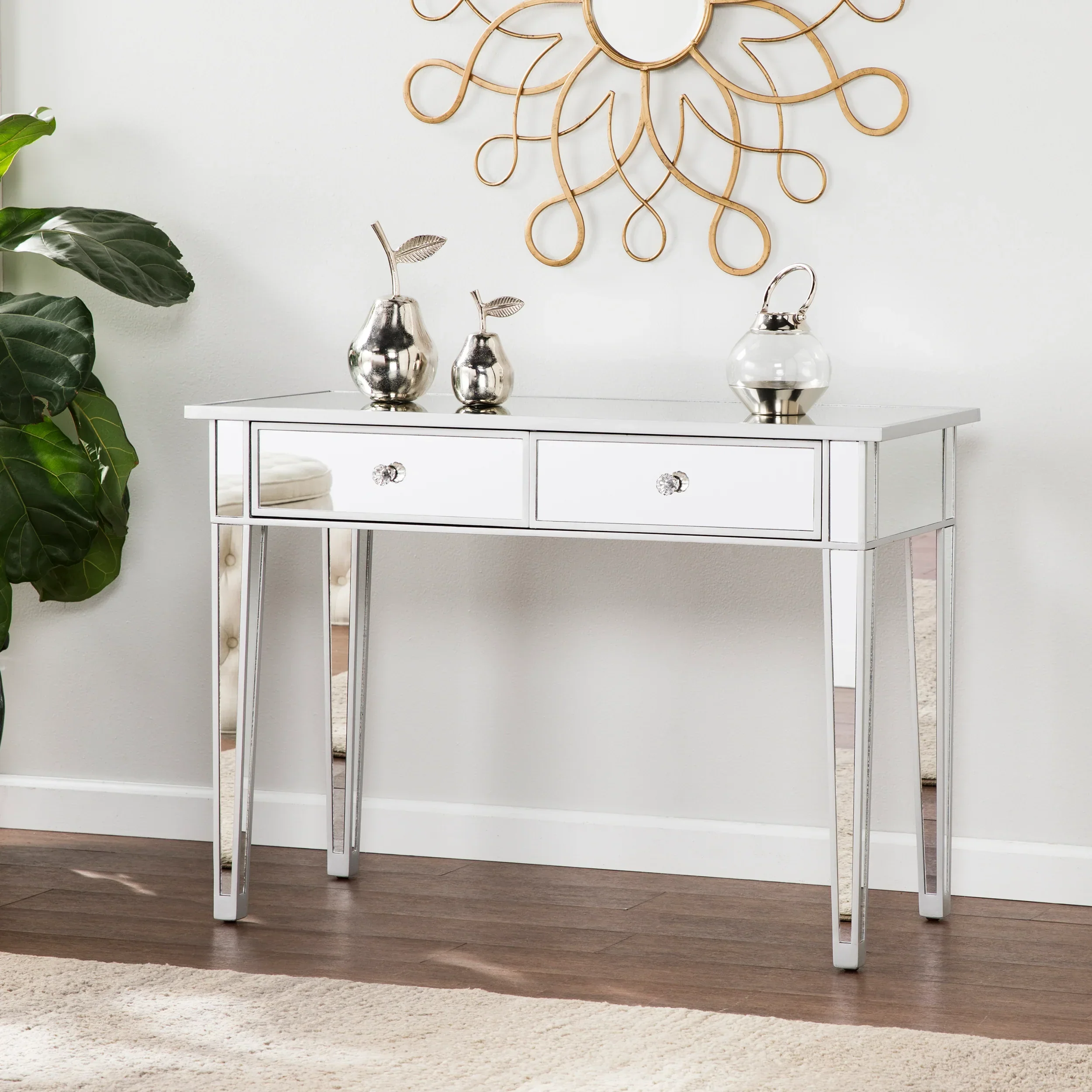 Mirage Mirrored 2-Drawer Console Table - Image 2