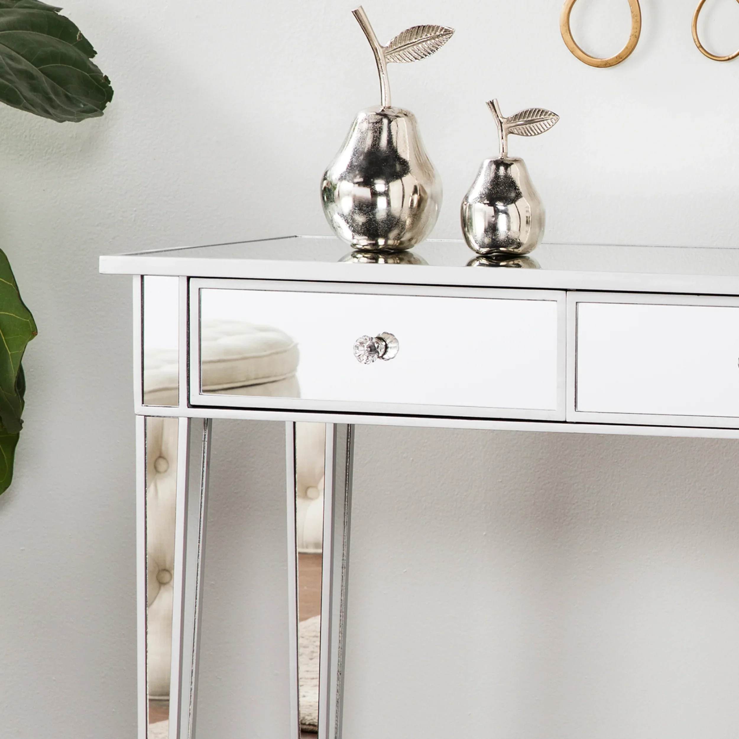 Mirage Mirrored 2-Drawer Console Table - Image 4