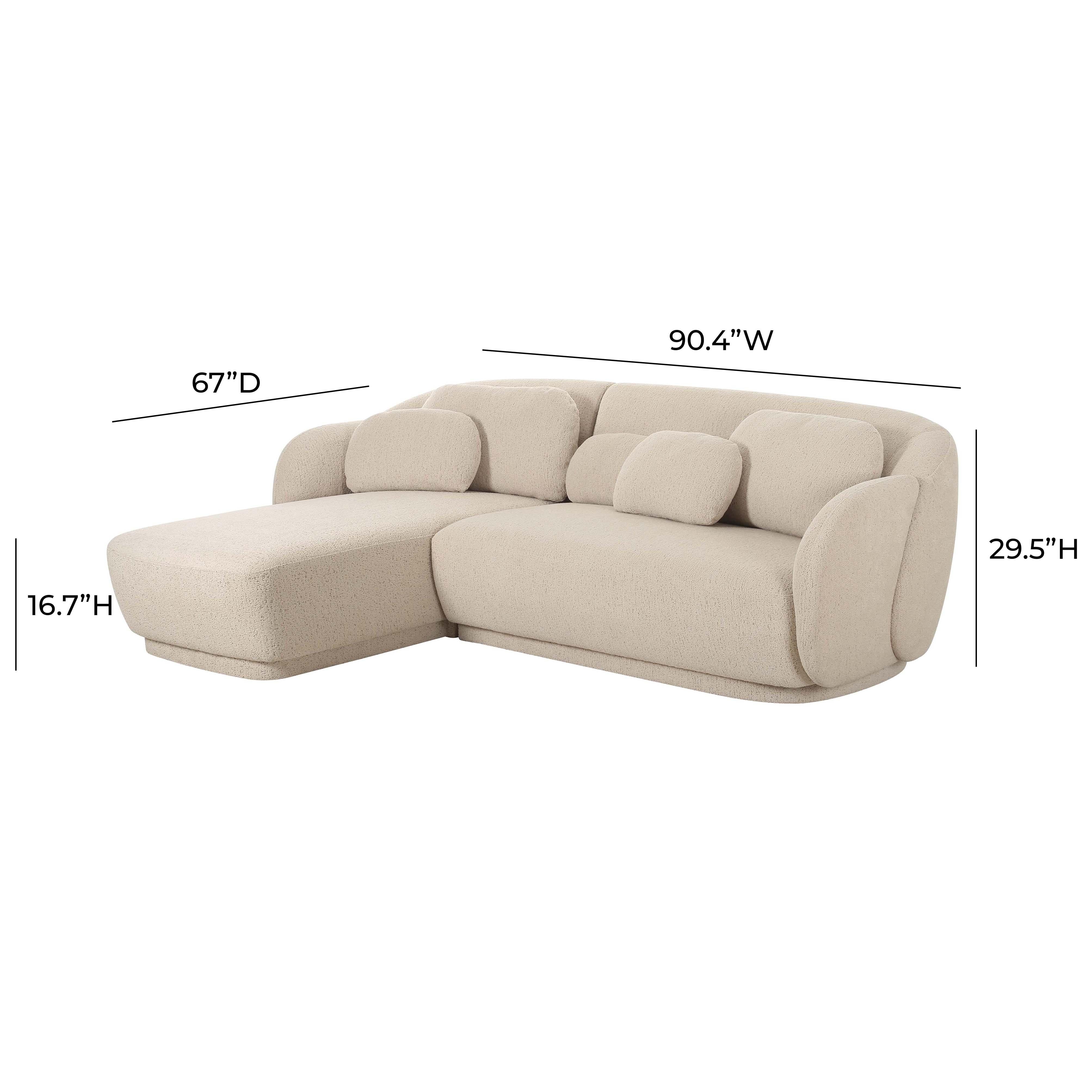 Misty Cream Boucle Sectional - LAF - Image 7