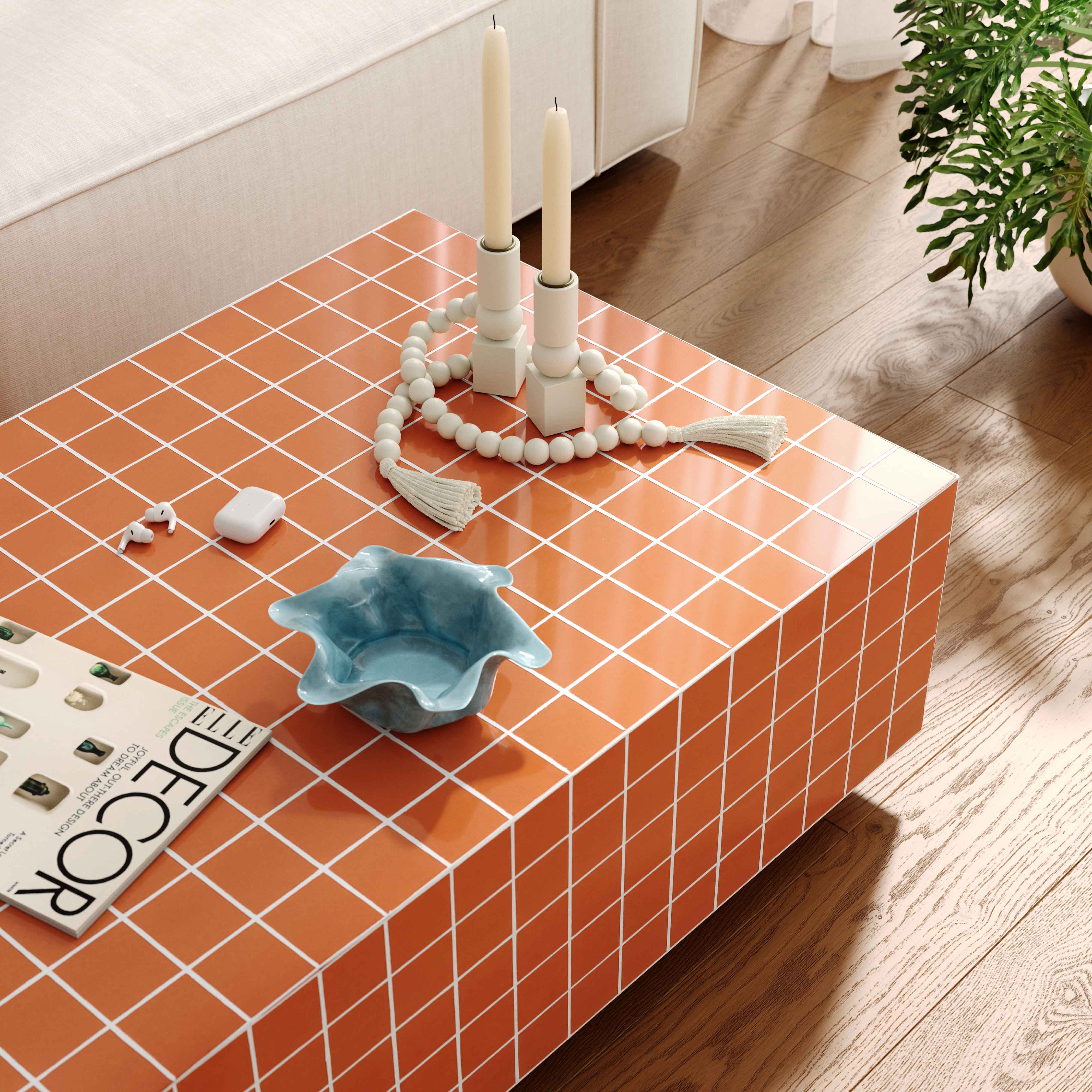 Mixie Brick Orange Tile Indoor / Outdoor Coffee Table - Image 2