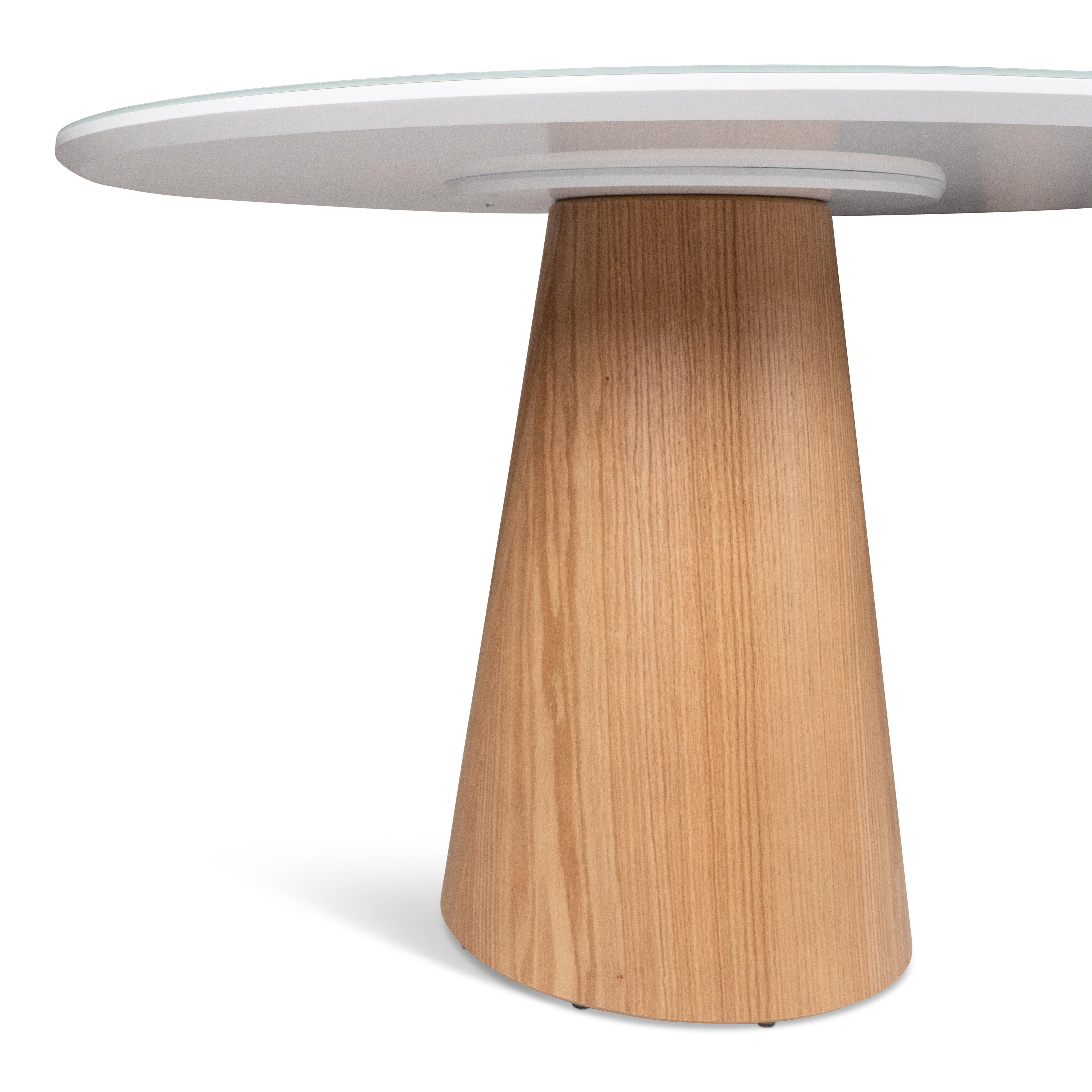Modern Brazilian - Mona - Glass Top Round Dining Table - Image 3