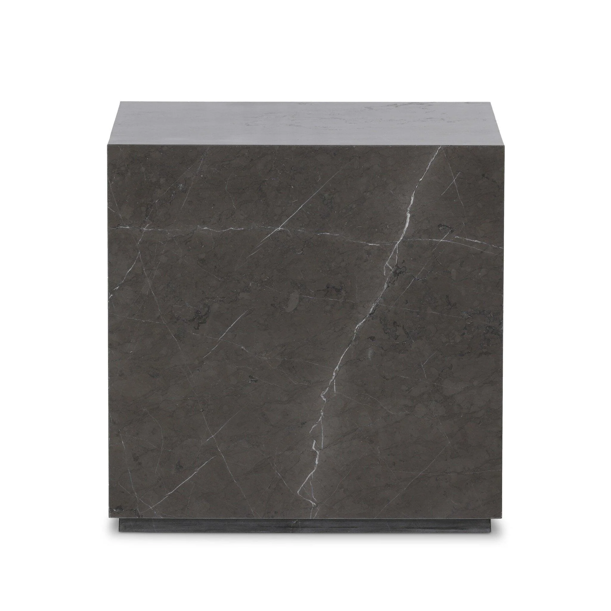 Modern Marble Plinth End Table - Image 2