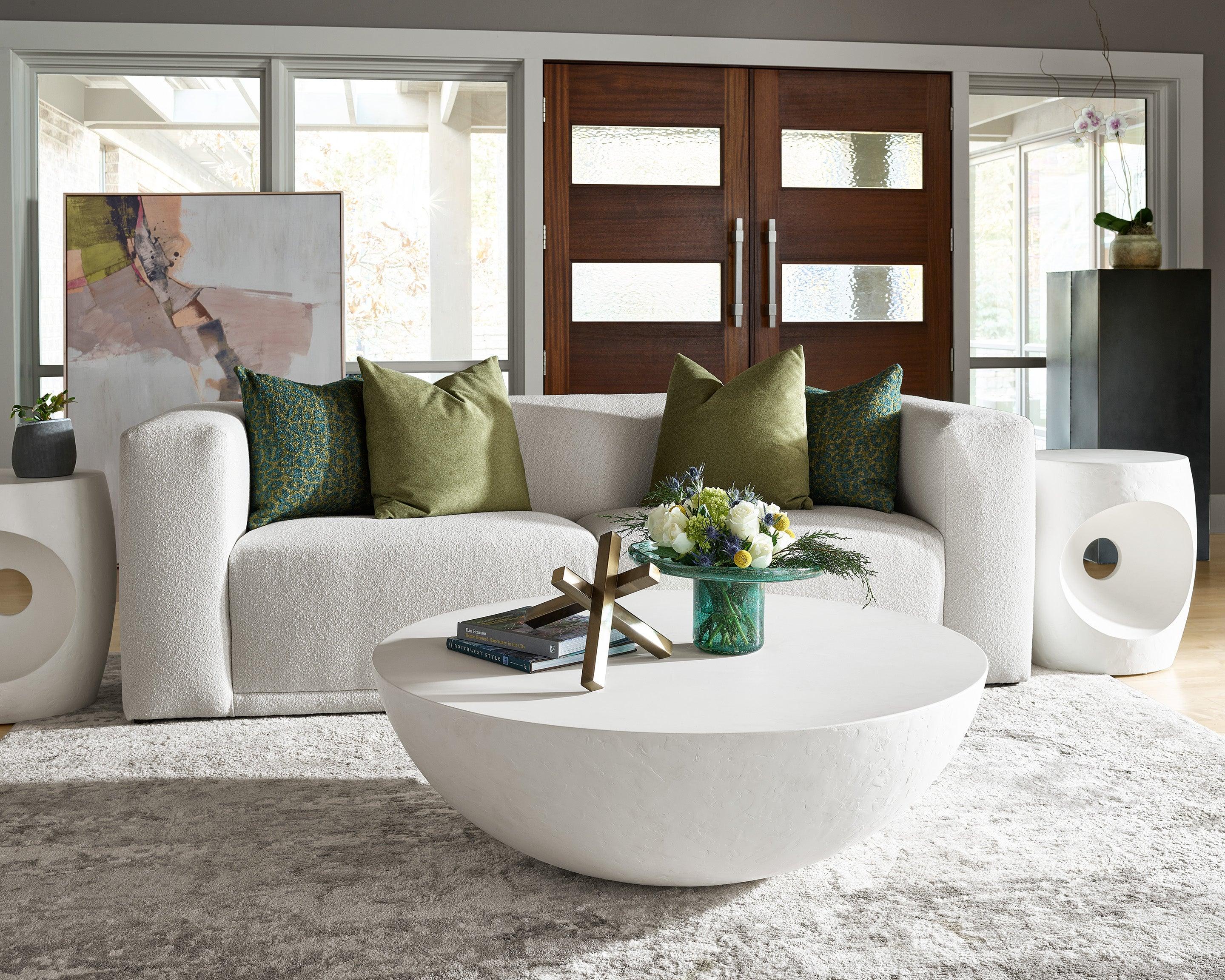 Modern Nomad Round Textured Cocktail Table - Image 2