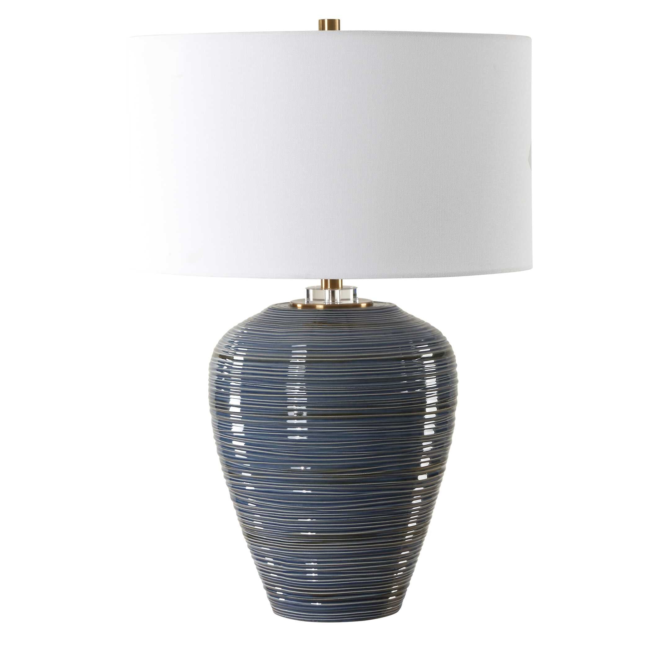 Moher Glossy Blue Table Lamp - Image 4