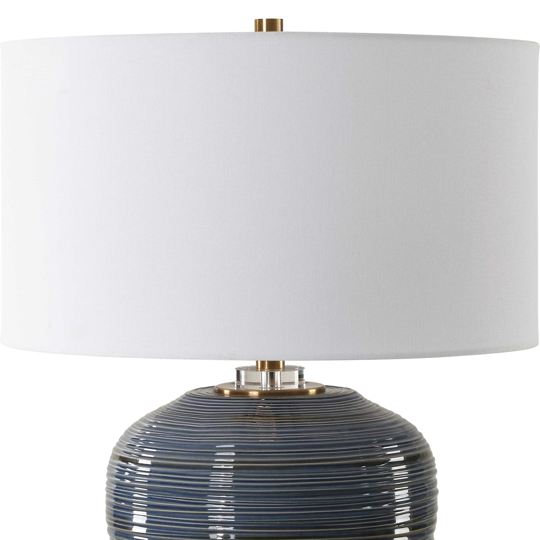 Moher Glossy Blue Table Lamp - Image 5