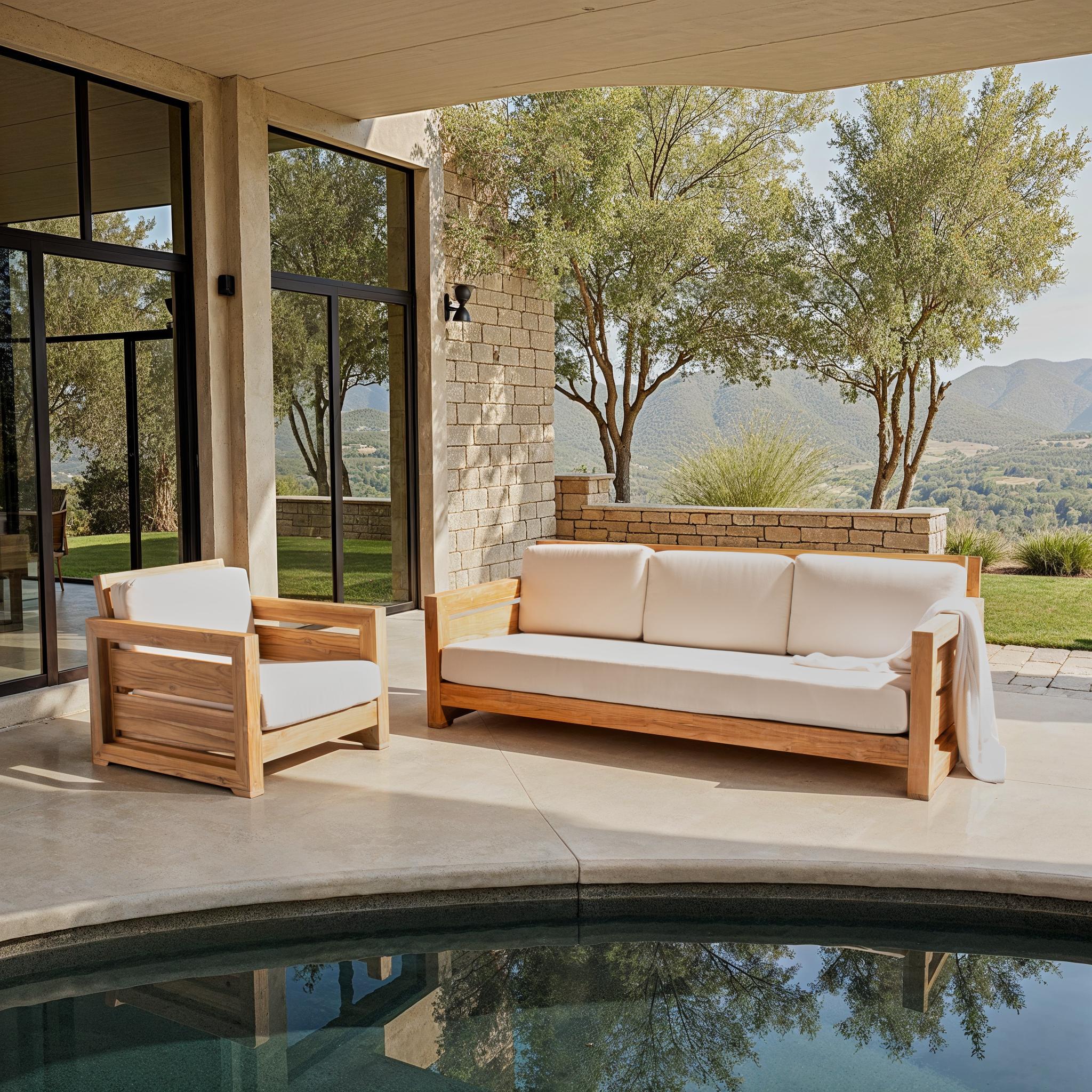 Molokai Brazilian Teak Patio Sofa - Image 11