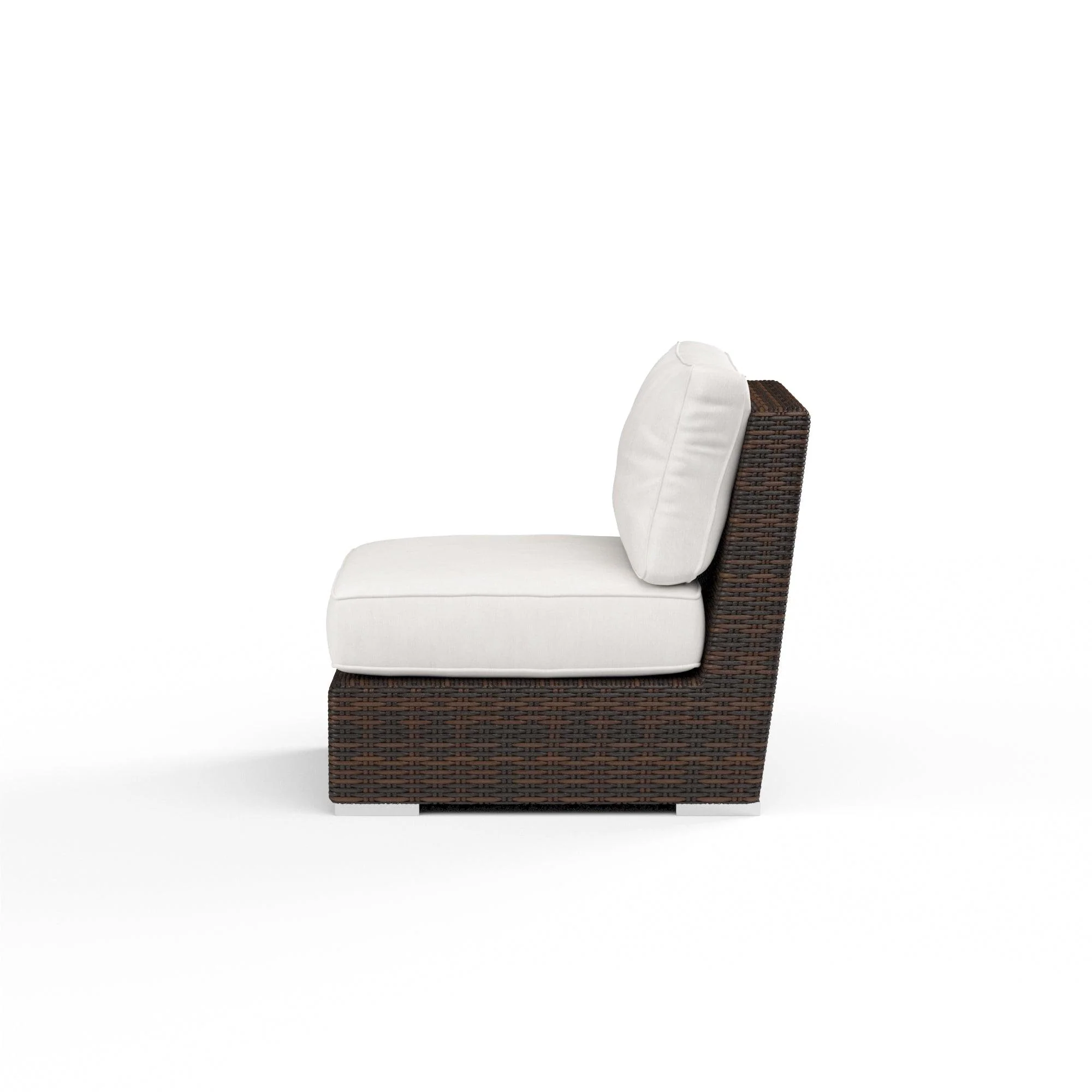 Montecito Armless Club Chair in Canvas Flax w/ Self Welt - Image 3