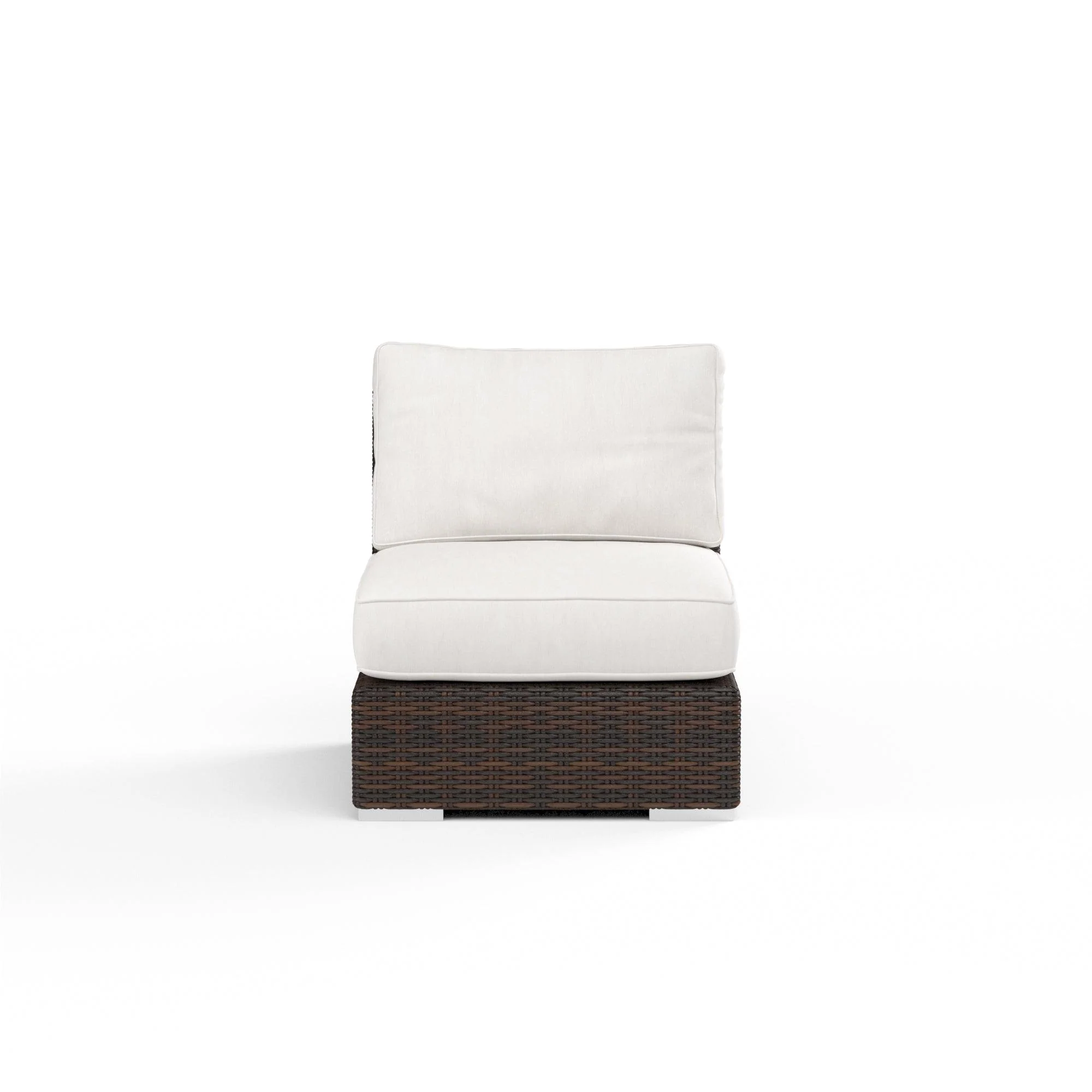Montecito Armless Club Chair in Canvas Flax w/ Self Welt - Image 4