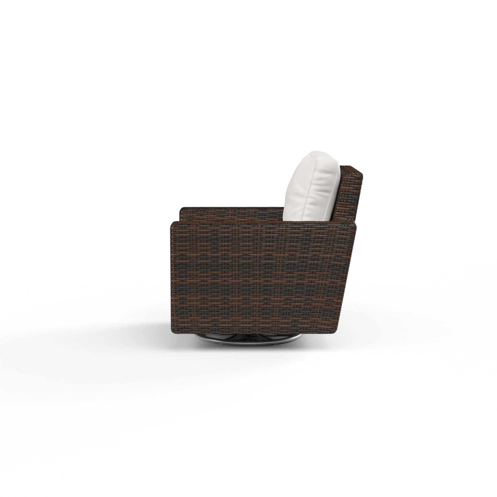 Montecito Swivel Rocker Club Chair in Canvas Flax w/ Self Welt - Image 4
