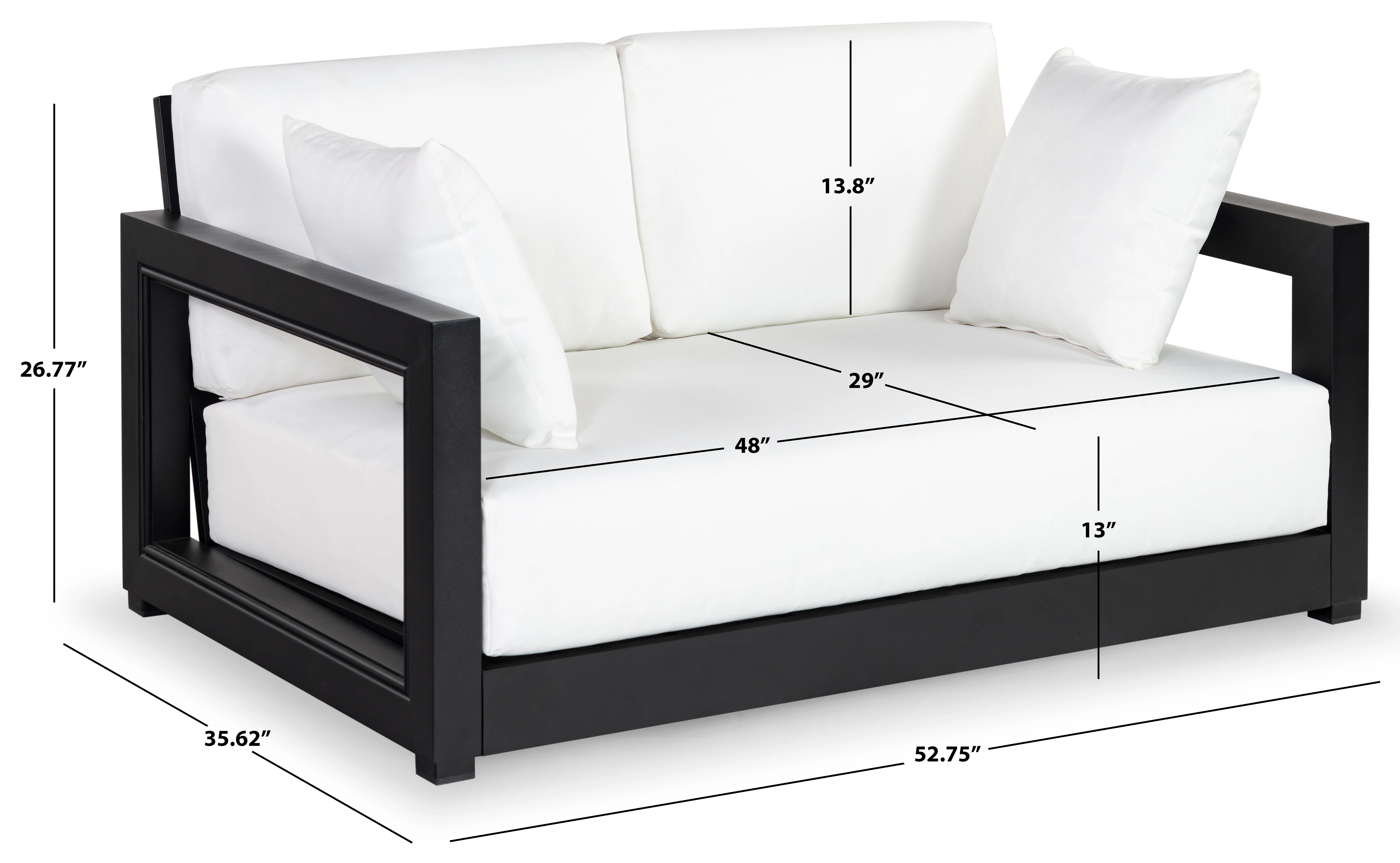 Montford Aluminum 2-Seat Sofa - Image 9
