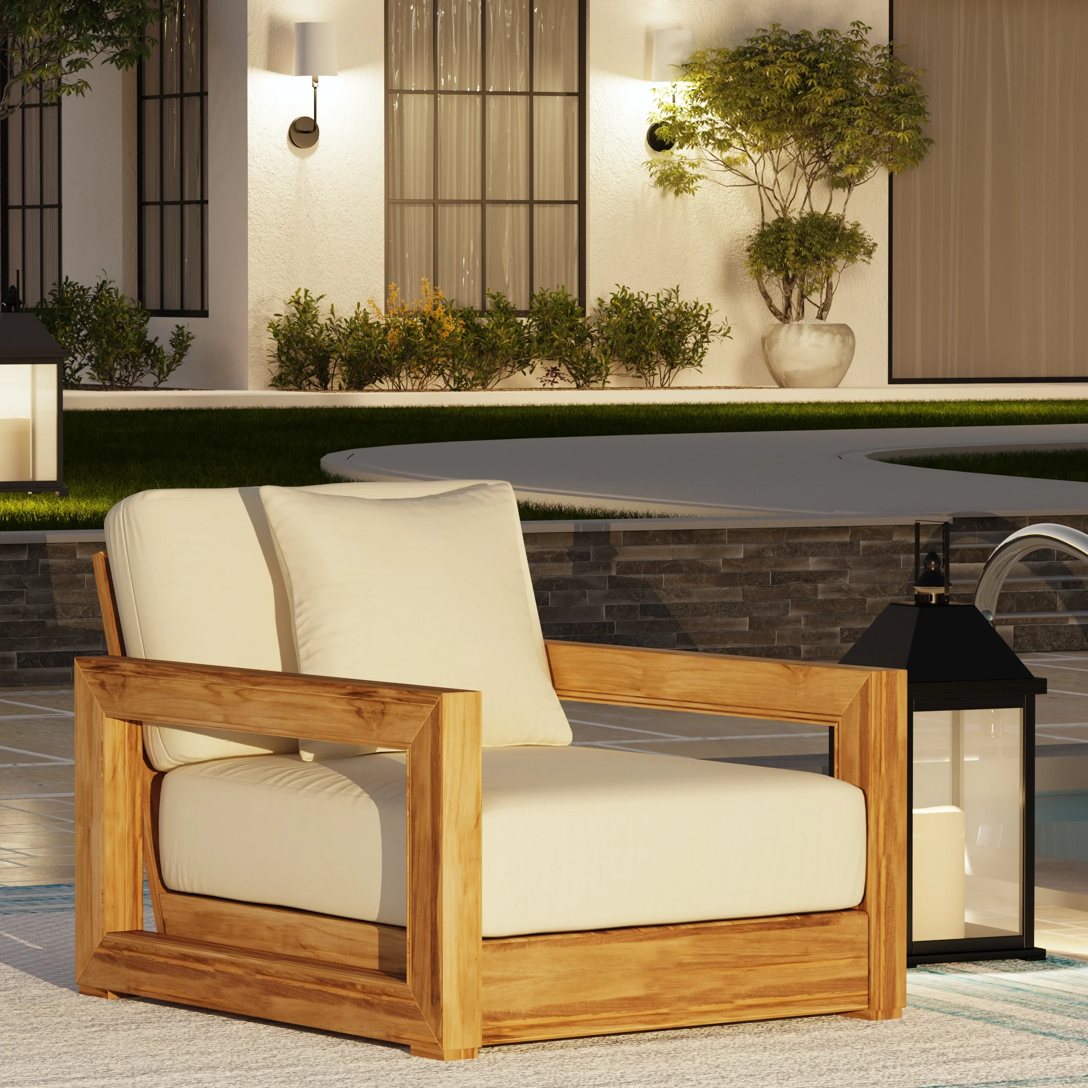 Montford Brazilian Teak Armchair - Image 7