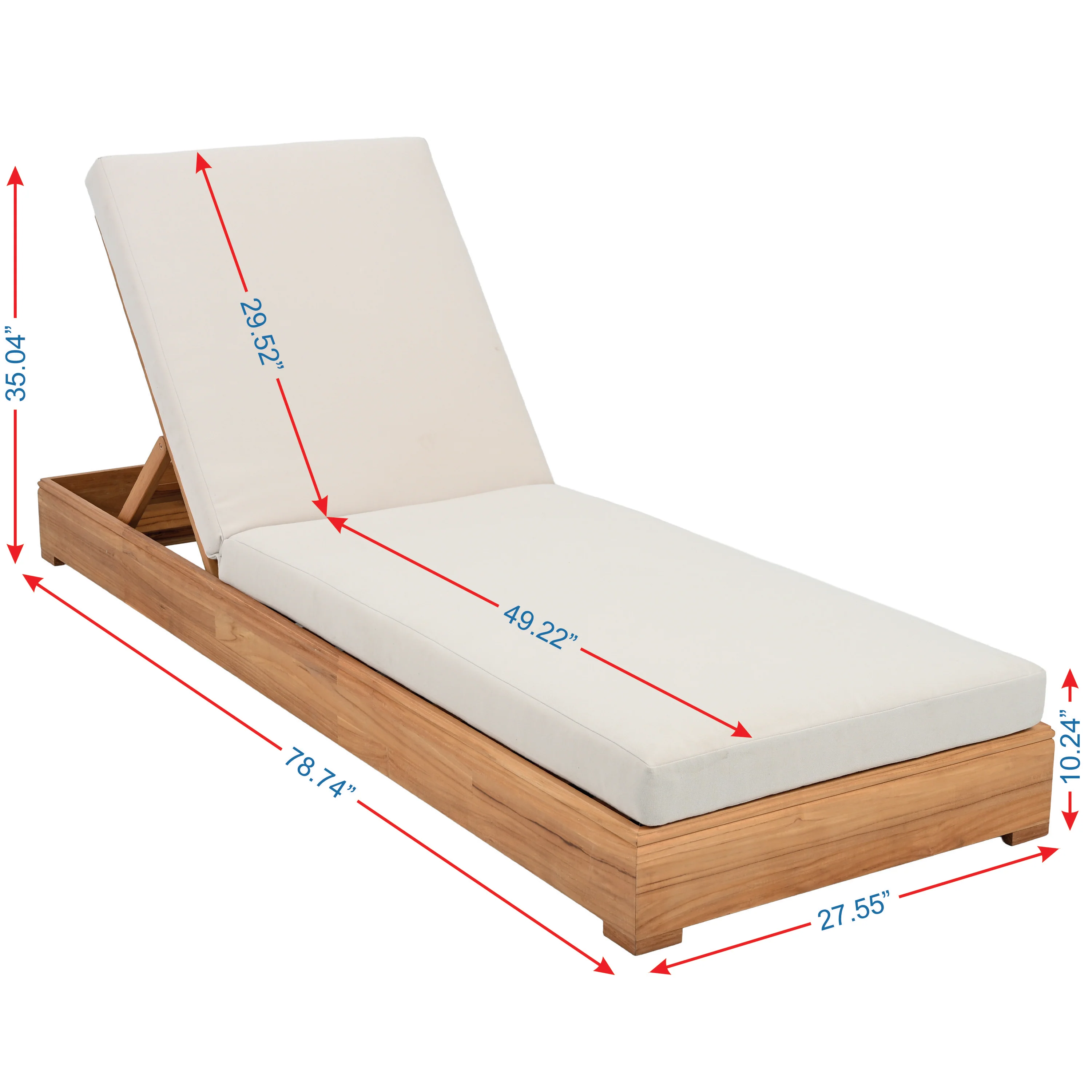 Montford Brazilian Teak Chaise - Image 5