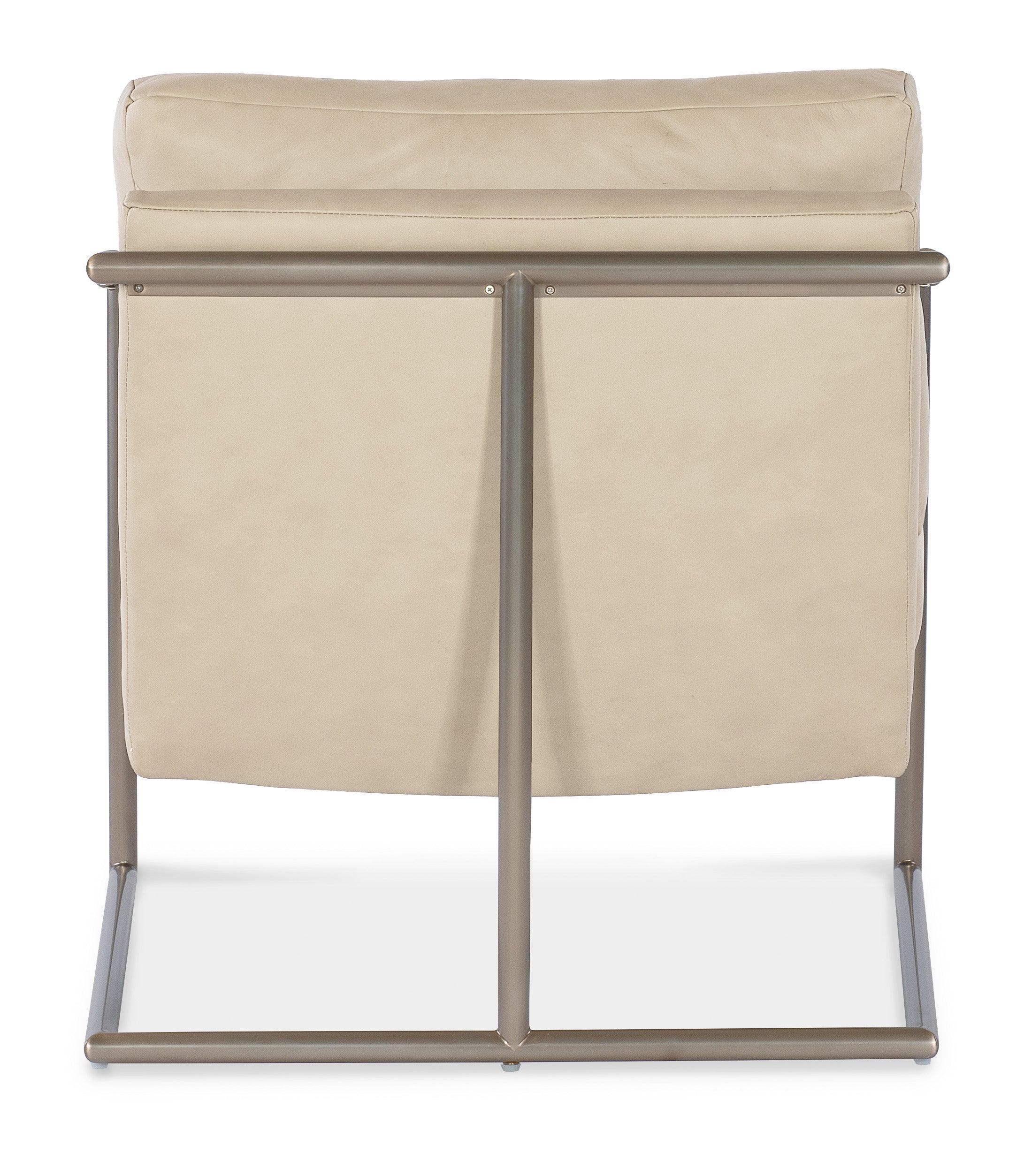 Moody Metal Chair - Beige Leather - Image 2