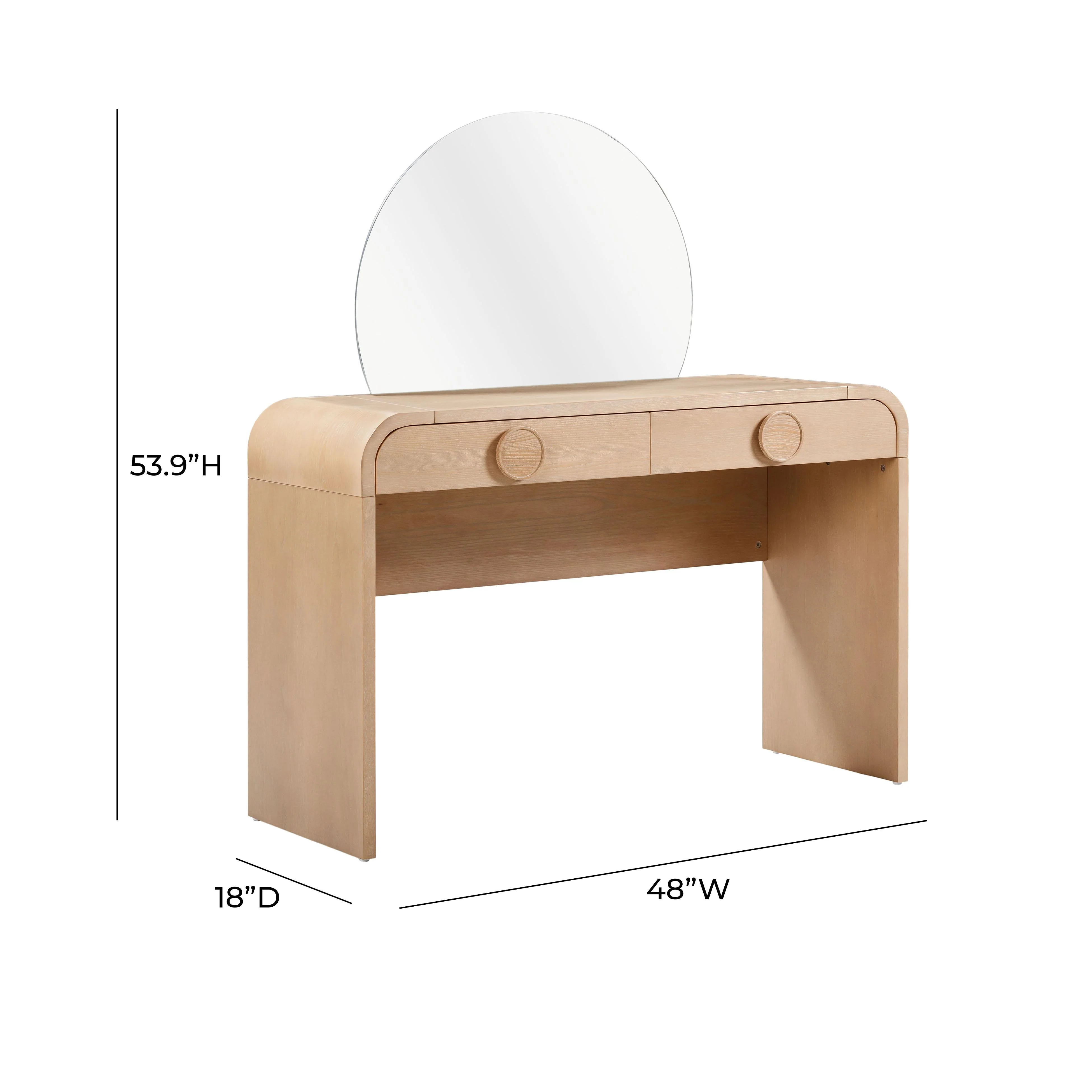 Moonrise Natural Ash 2-Drawer Vanity - Image 10