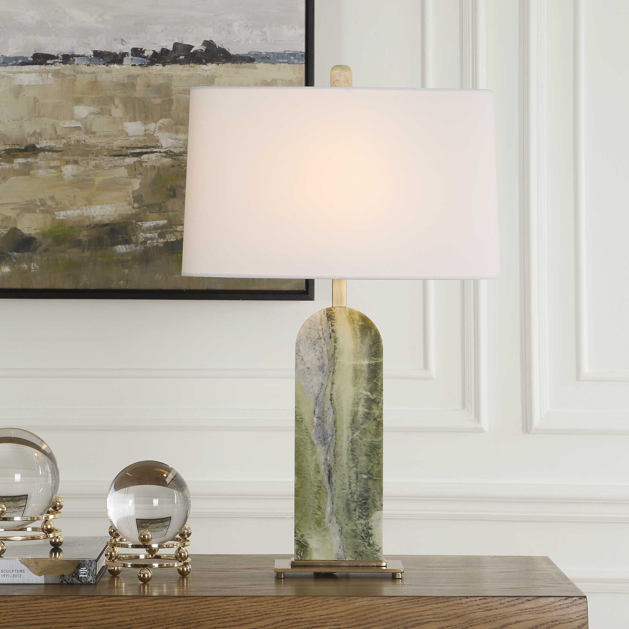 Moorea Green Marble Table Lamp - Image 2