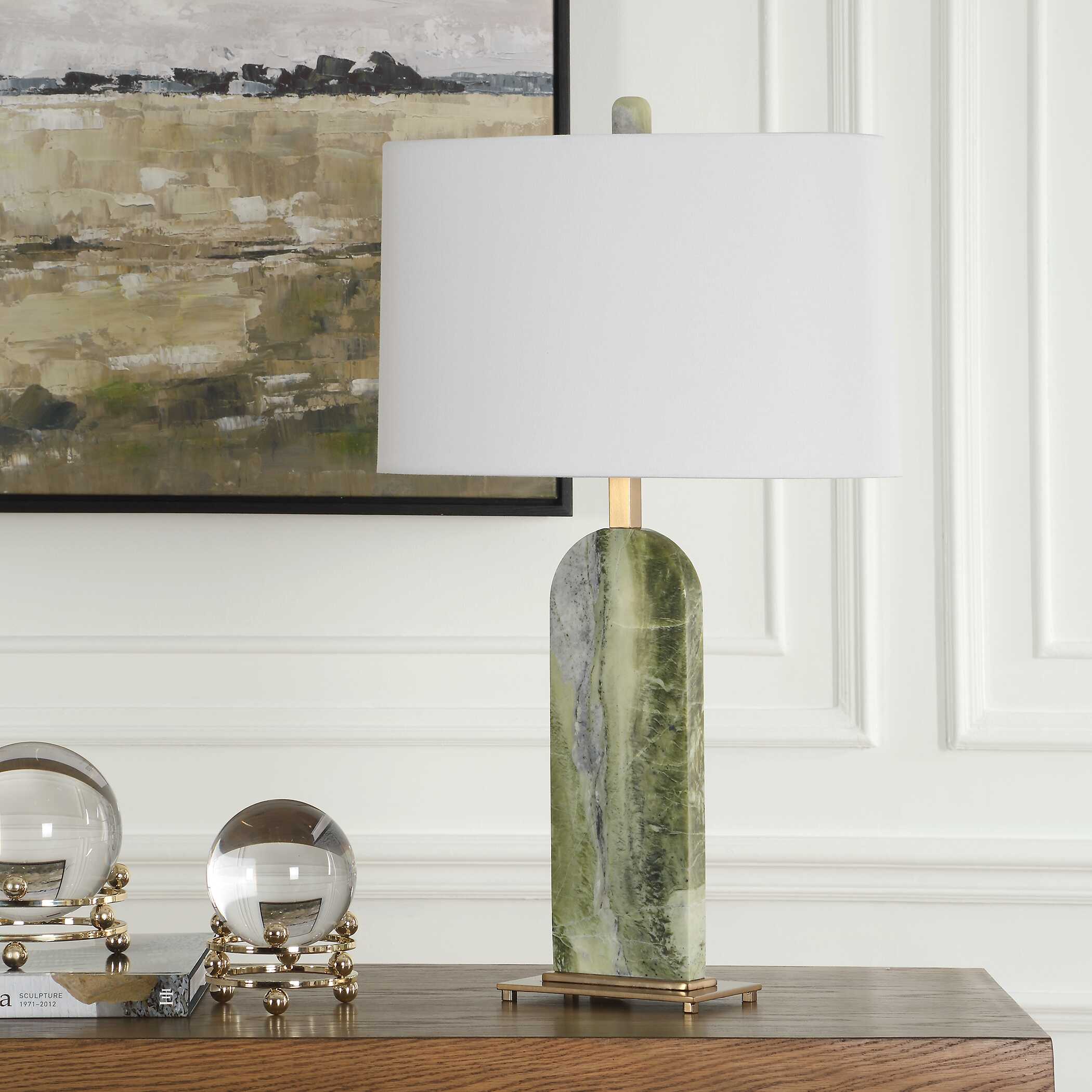 Moorea Green Marble Table Lamp - Image 3