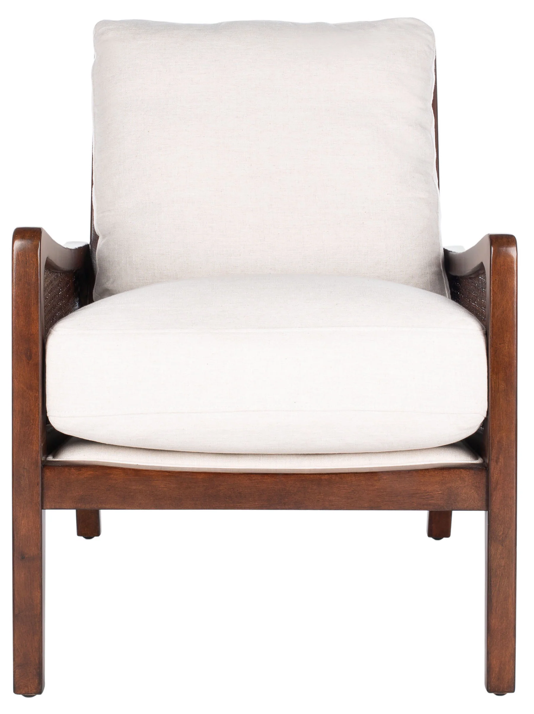 Moretti Wood Frame Accent Chair/ Oatmeal/ Walnut