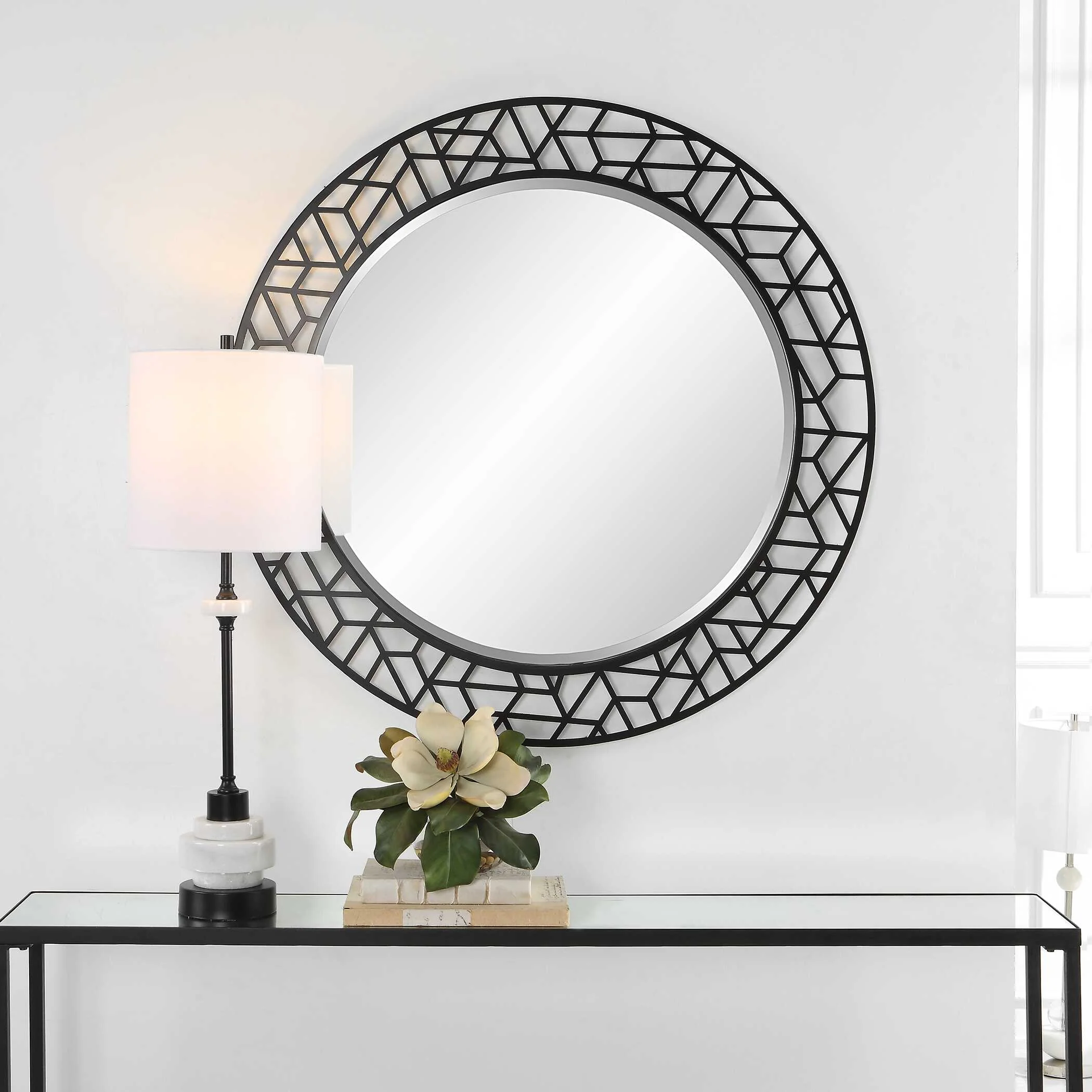 Mosaic Metal Round Mirror - Image 2