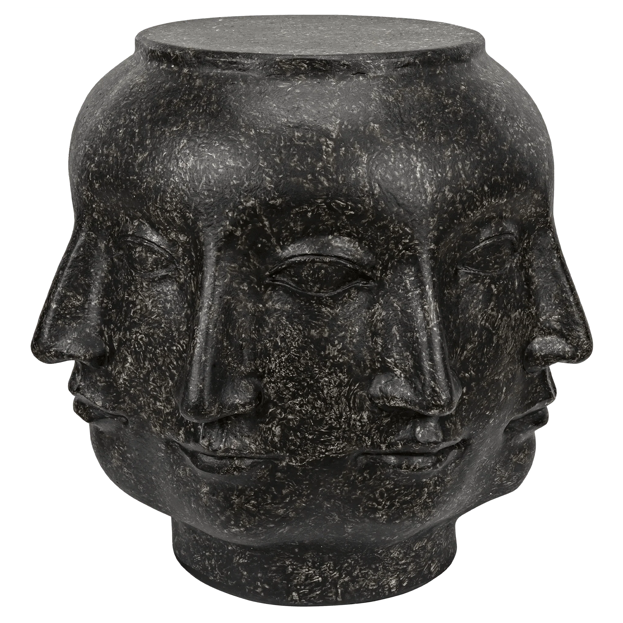 Multi-Face Stool, Black Fiber Cement