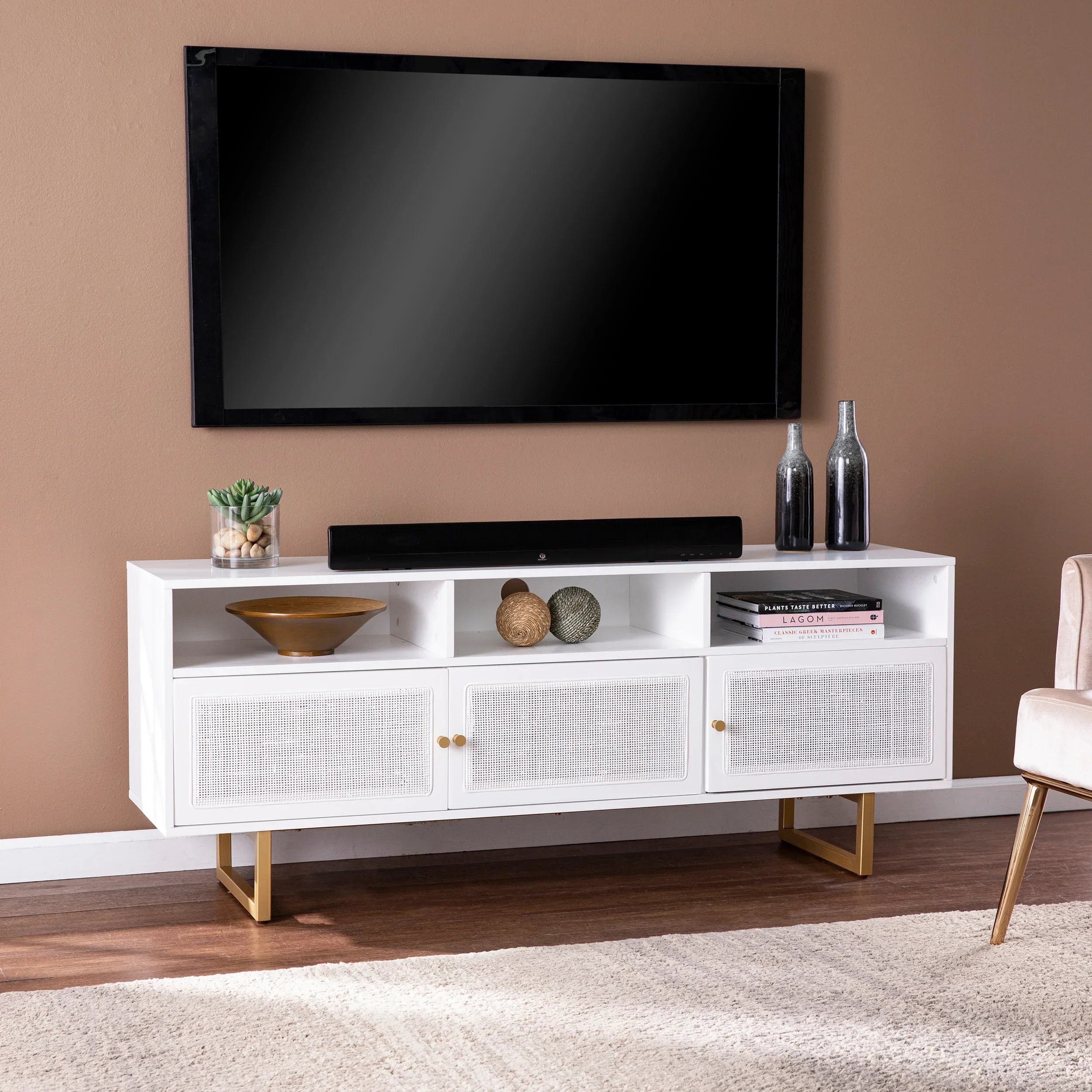 Mursley Media Cabinet w/ Storage - White - Image 2