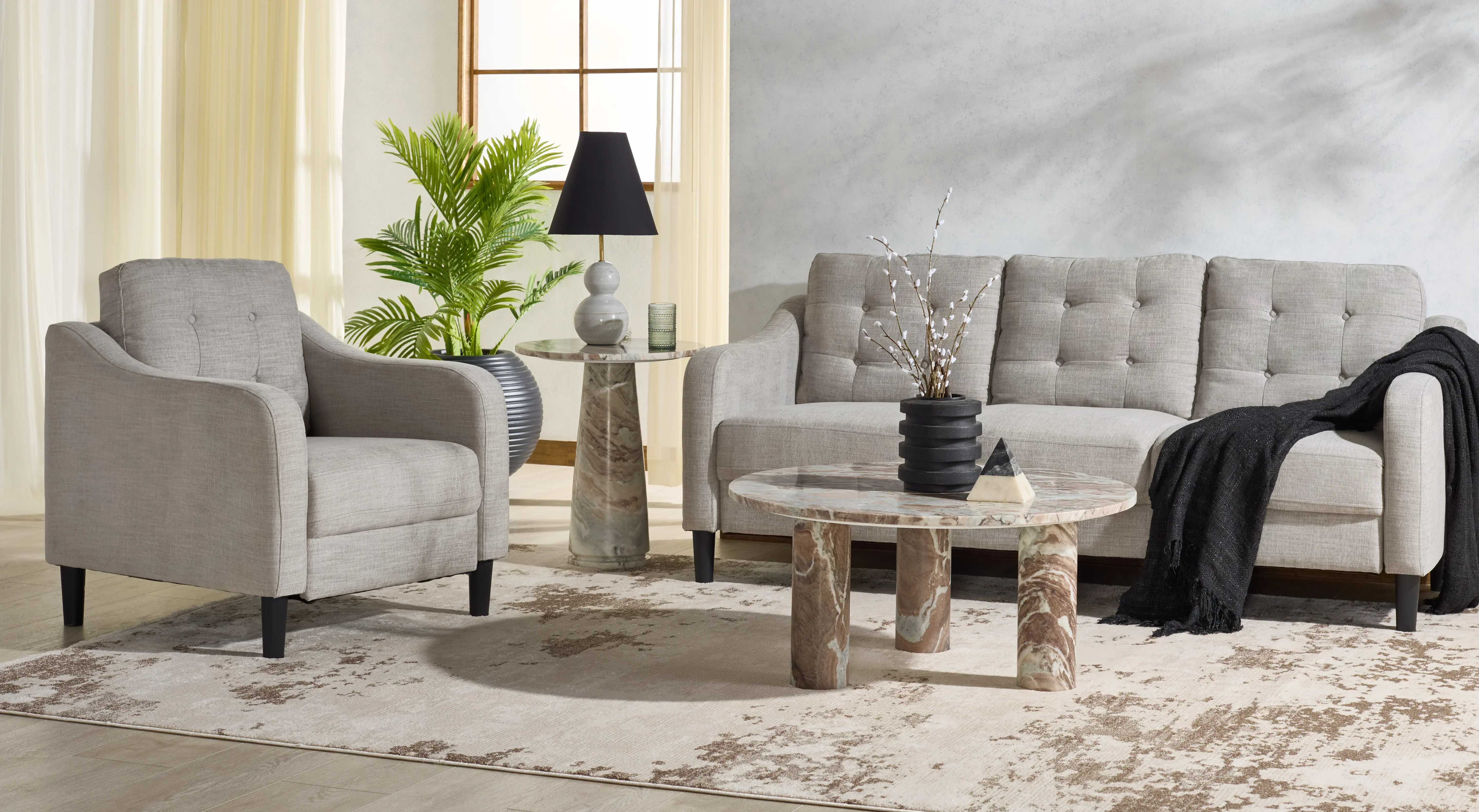 Nathaniel Tufted Back 3 Seater Sofa - Image 27