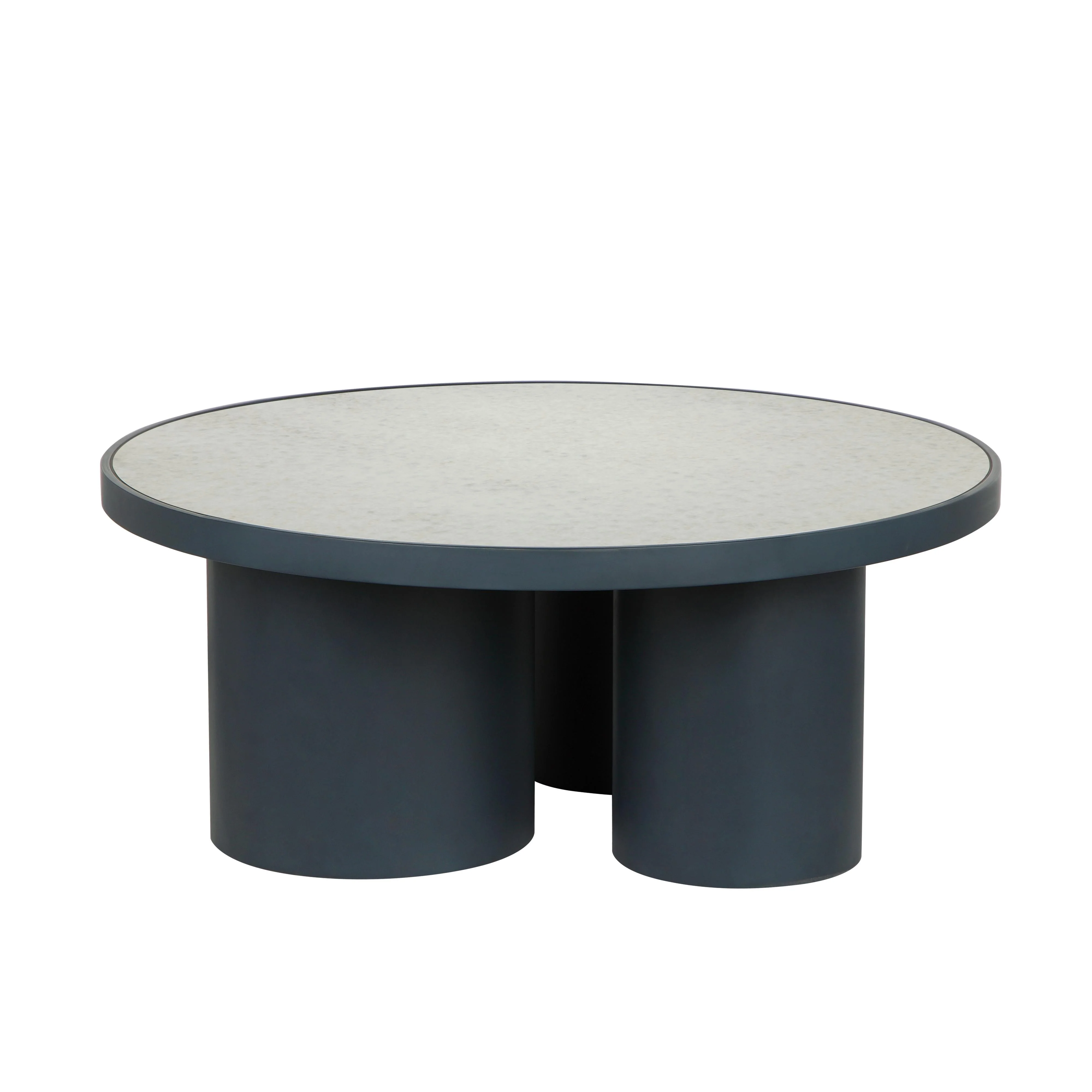 Nautilus Antique Silver Mirrored Coffee Table - Image 3
