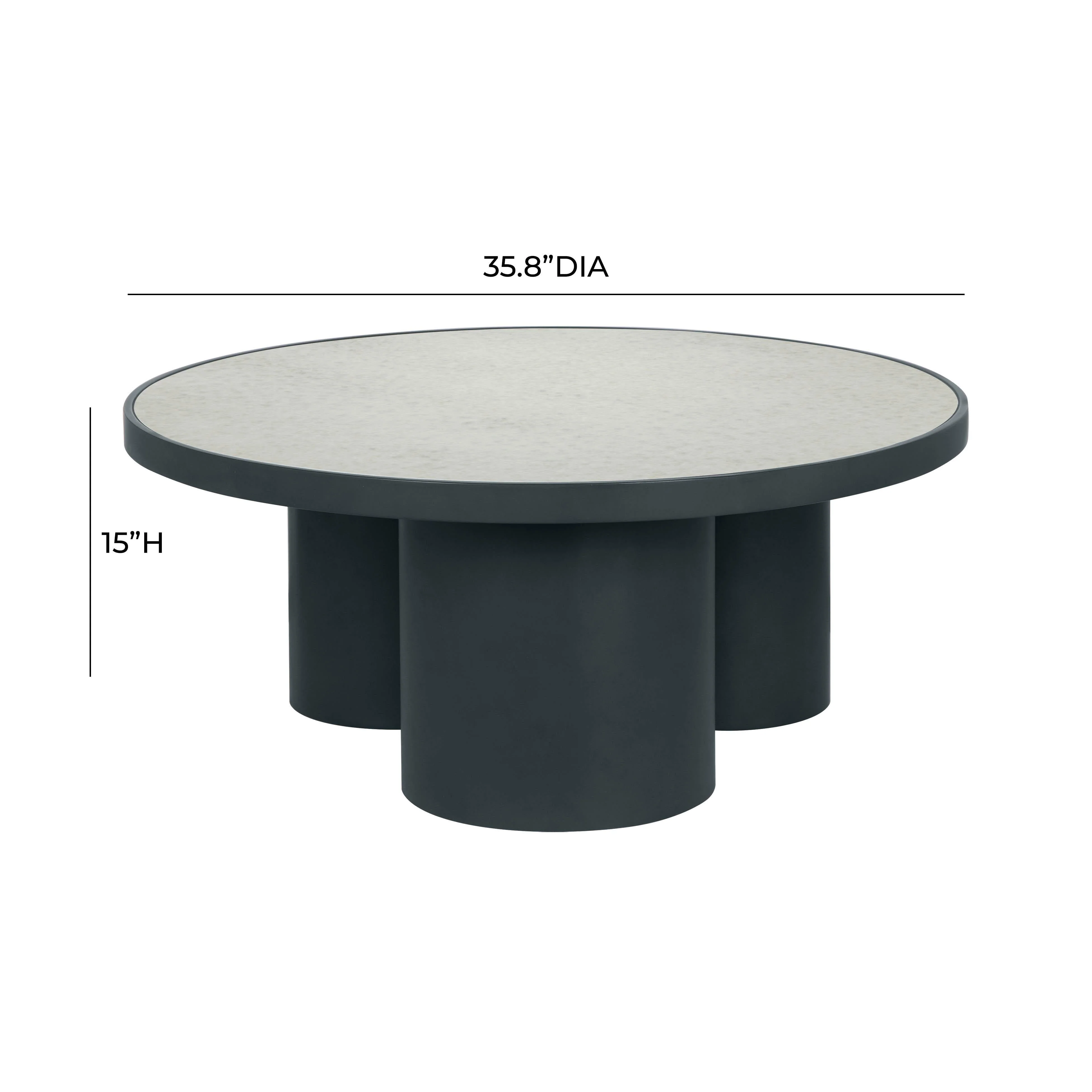 Nautilus Antique Silver Mirrored Coffee Table - Image 6