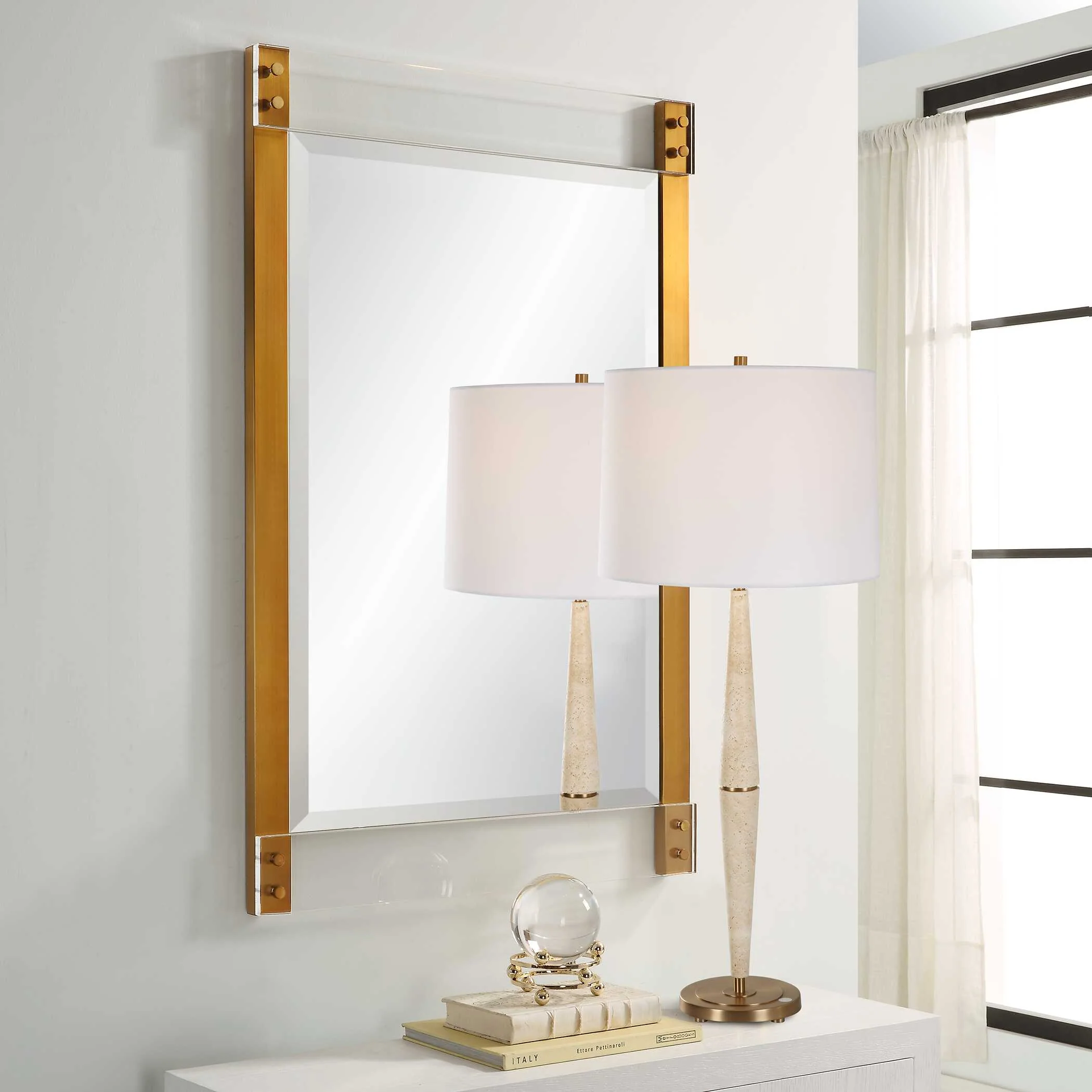 Nera Plated Brass Mirror - Image 3