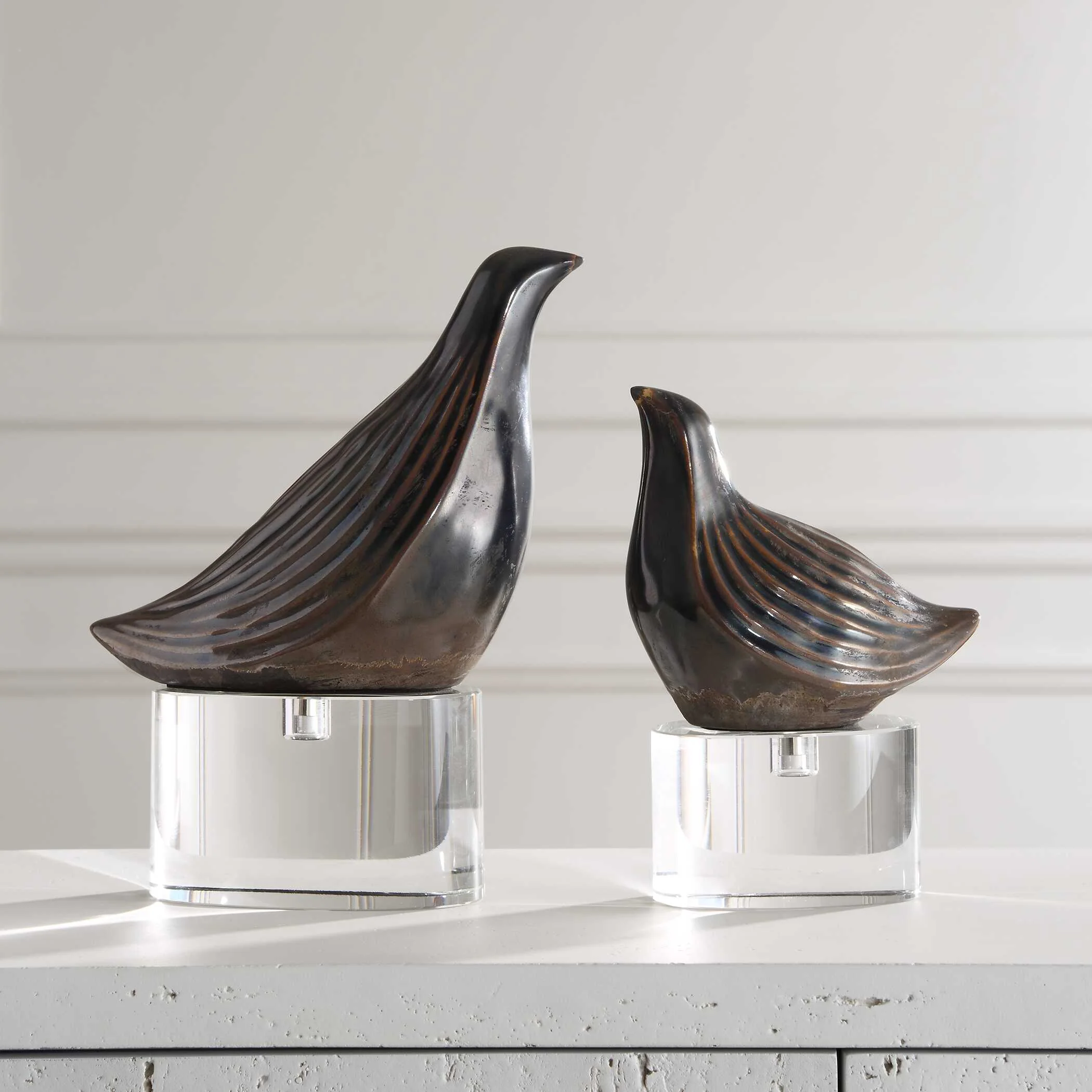 Nesting Bird Gray Sculptures, S/2 - Image 3